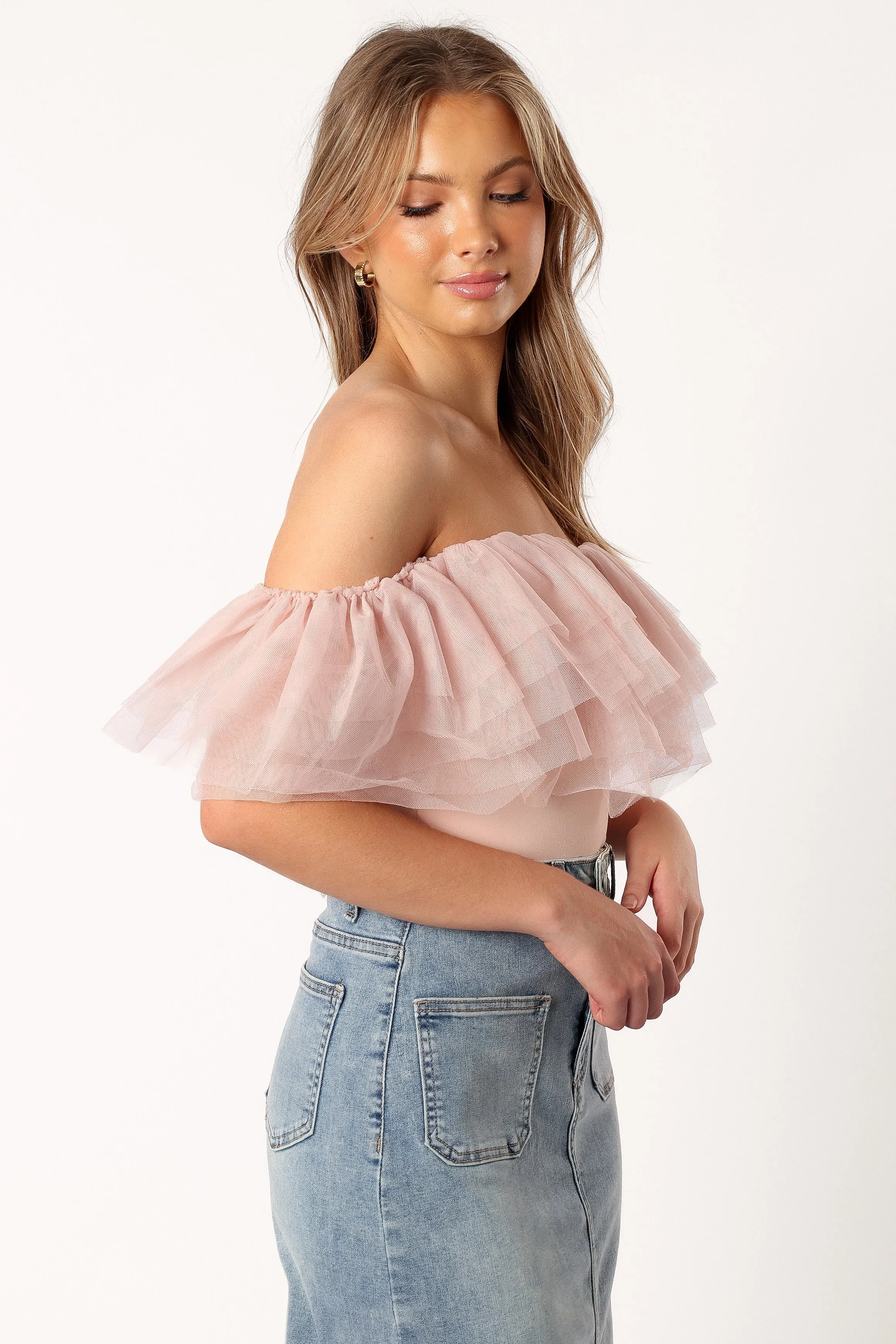 Dae Off Shoulder Bodysuit - Blush sold by Petal & Pup product image thumbnail 4