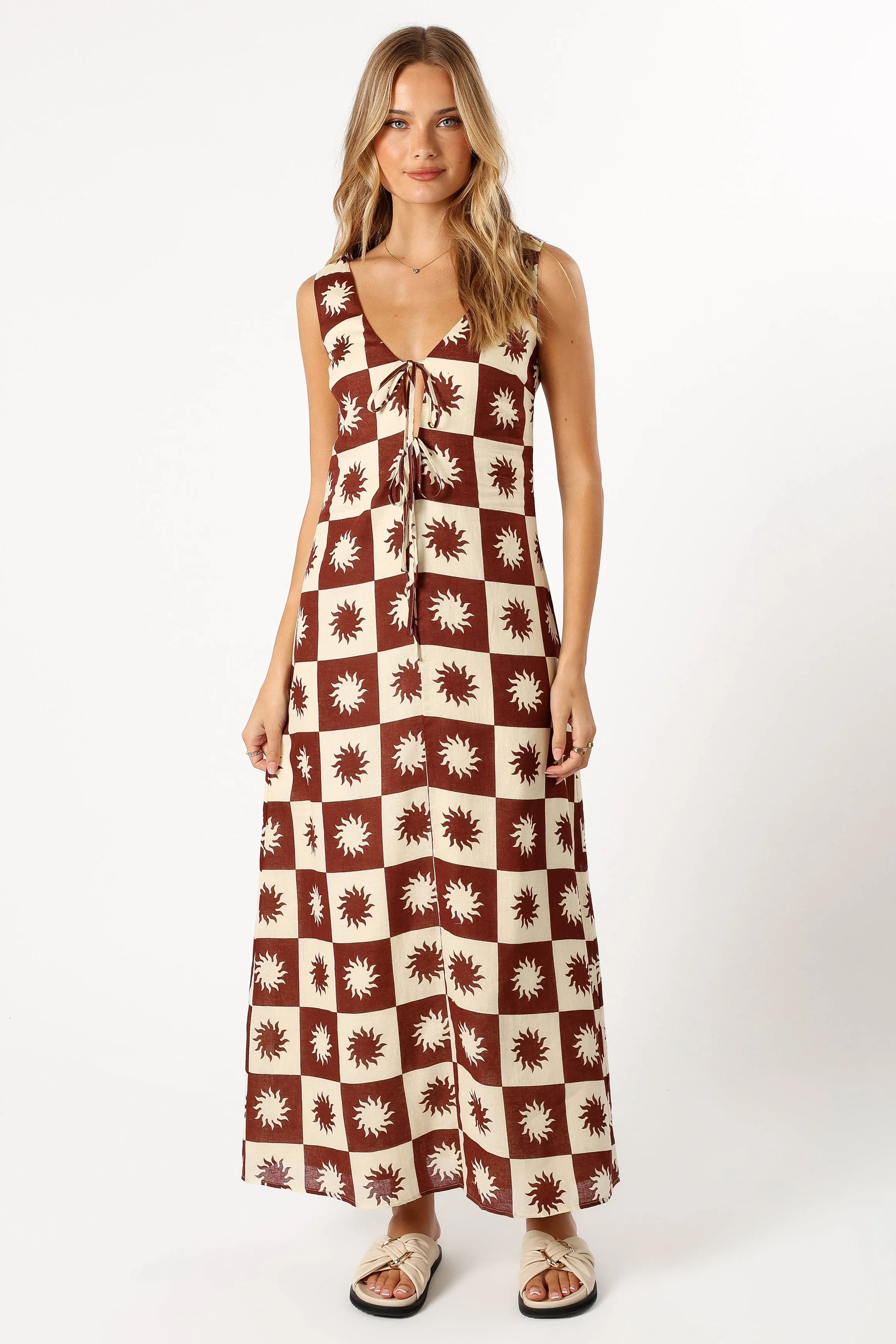 Carson Midi Dress - Brown Cream sold by Petal & Pup product image thumbnail 3