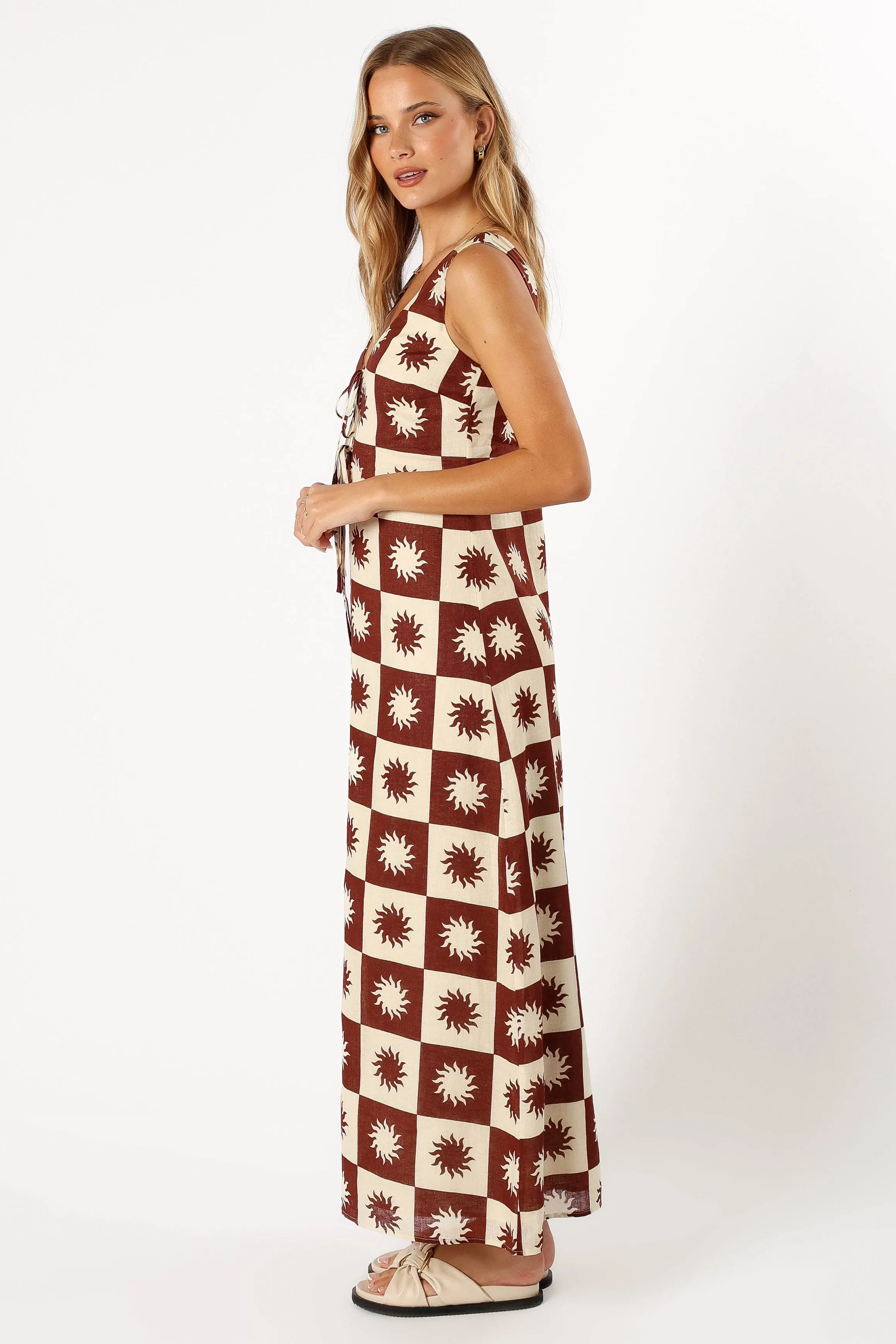 Carson Midi Dress - Brown Cream sold by Petal & Pup product image thumbnail 4