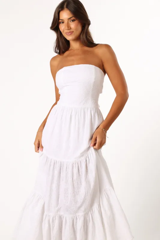 Florina Midi Dress - White Floral sold by Petal & Pup