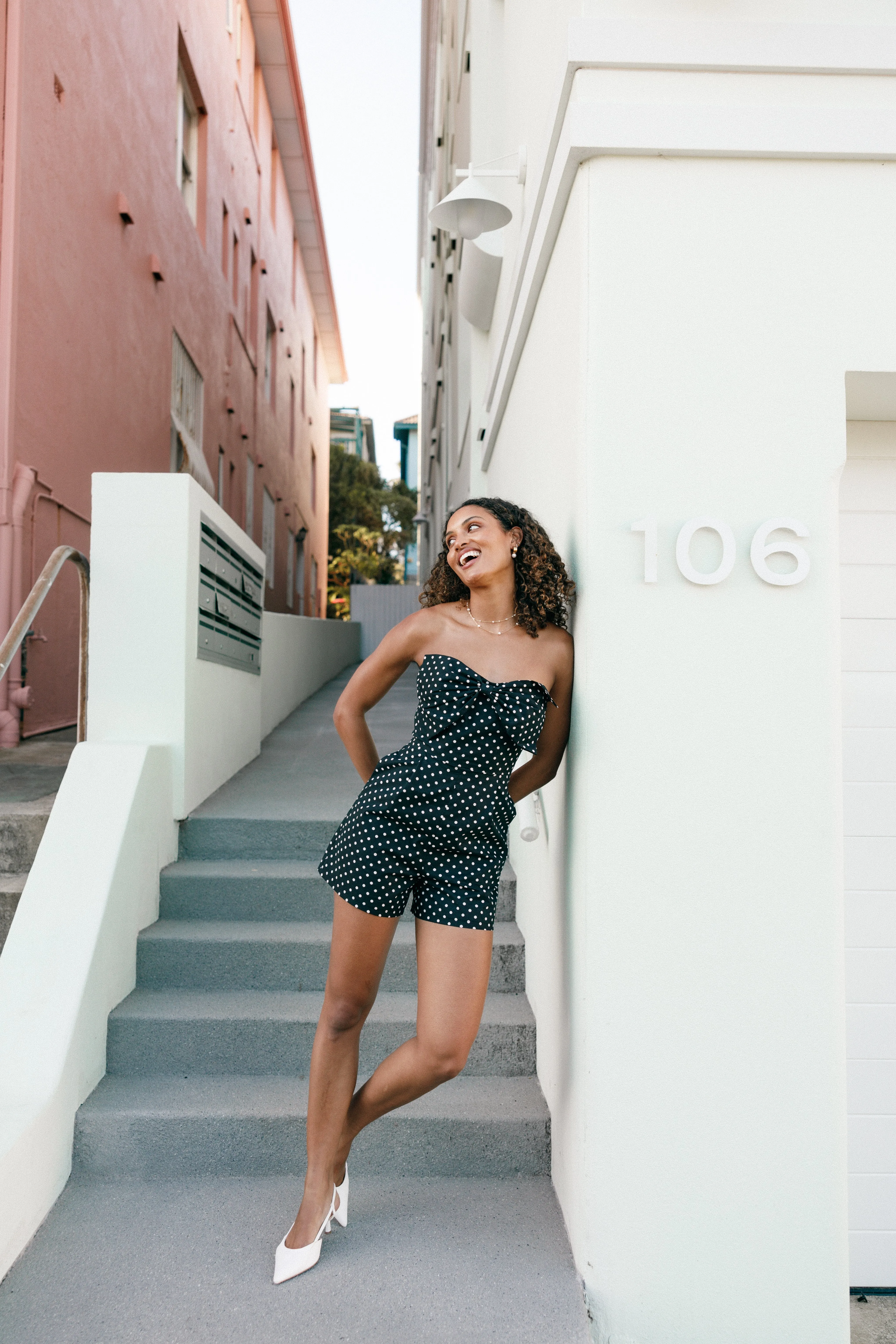 Bambi Romper - Black White Polka sold by Petal & Pup product image thumbnail 2