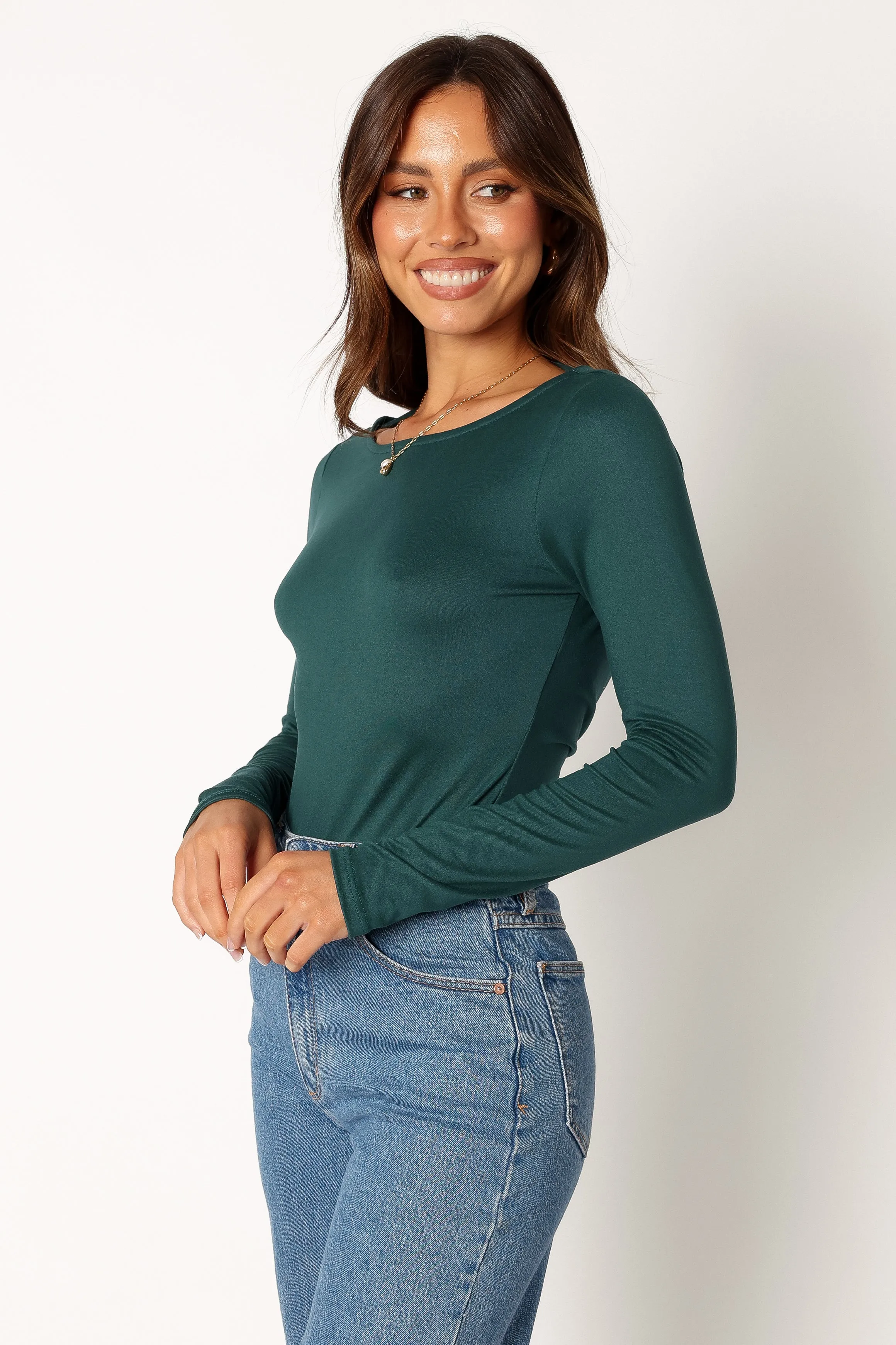 Albie Cowl Back Bodysuit - Hunter Green sold by Petal & Pup product image thumbnail 3