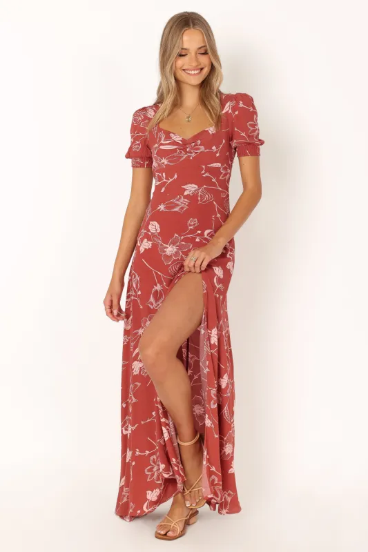 Franklin Maxi Dress - Rust Floral sold by Petal & Pup