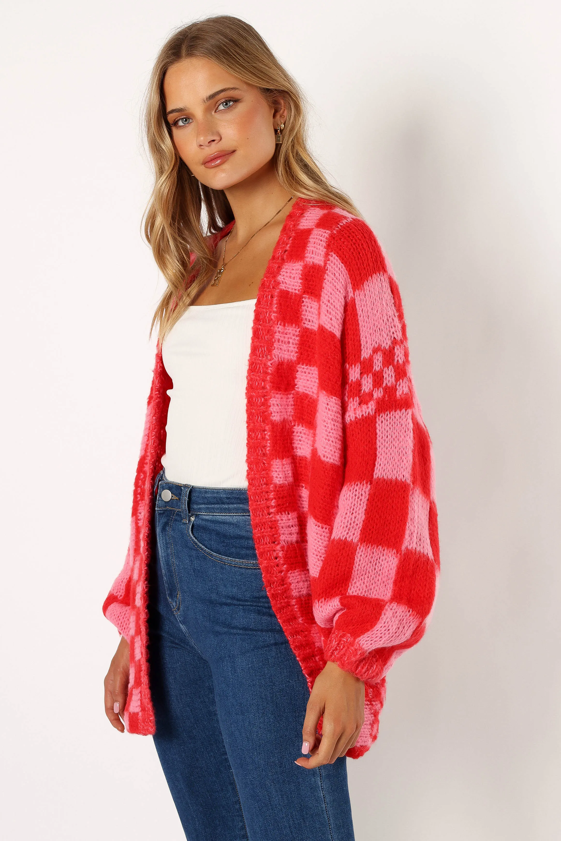 Davina Pattern Open Front Cardigan - Red/Pink sold by Petal & Pup product image thumbnail 5