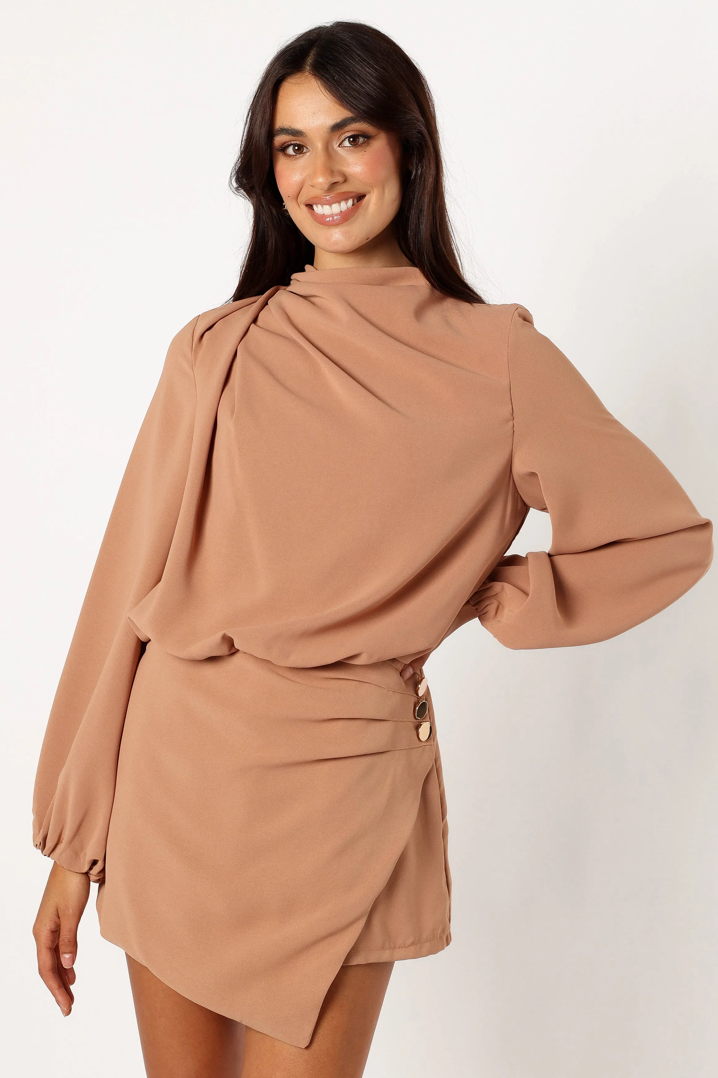 Galen Long Sleeve Romper - Mocha sold by Petal & Pup product image thumbnail 2