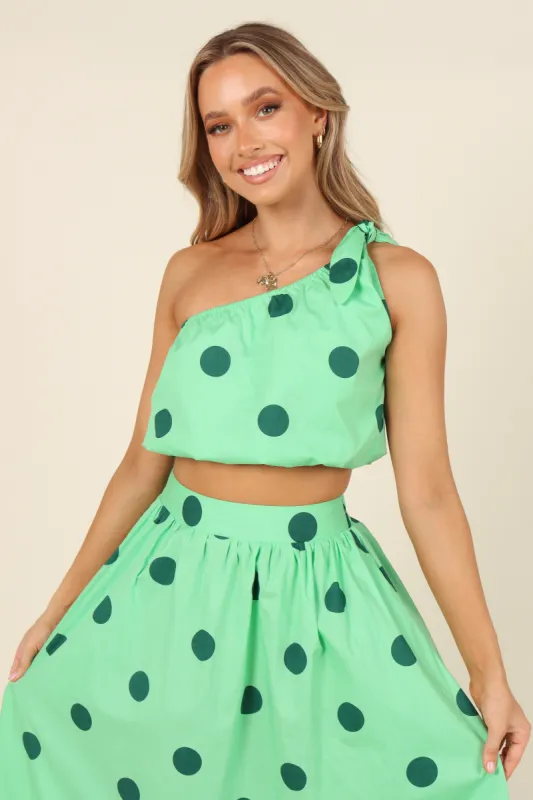 Phillipa Top - Green Spot made by Petal & Pup
