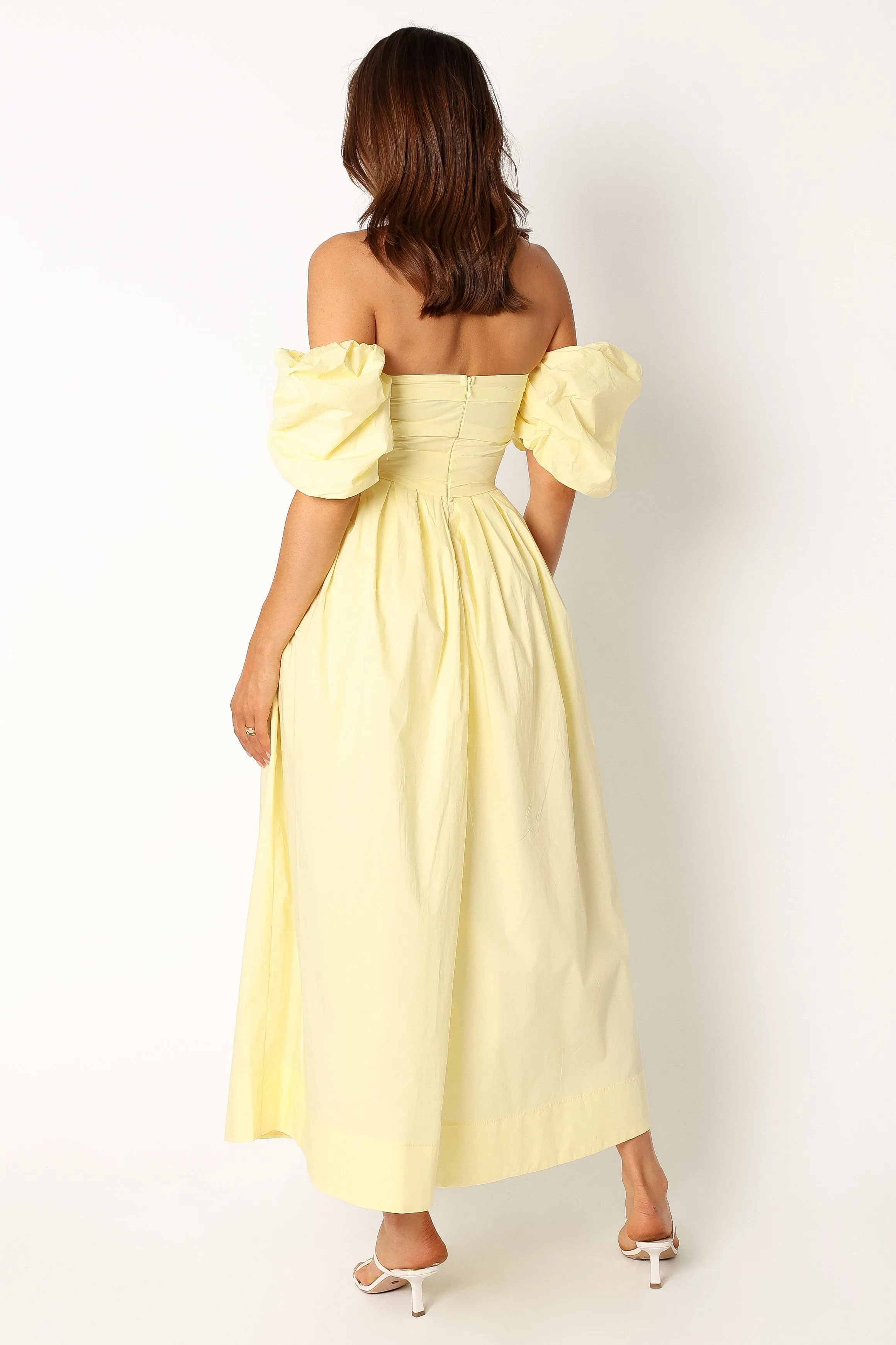 Solana Off Shoulder Midi Dress - Yellow sold by Petal & Pup product image thumbnail 5