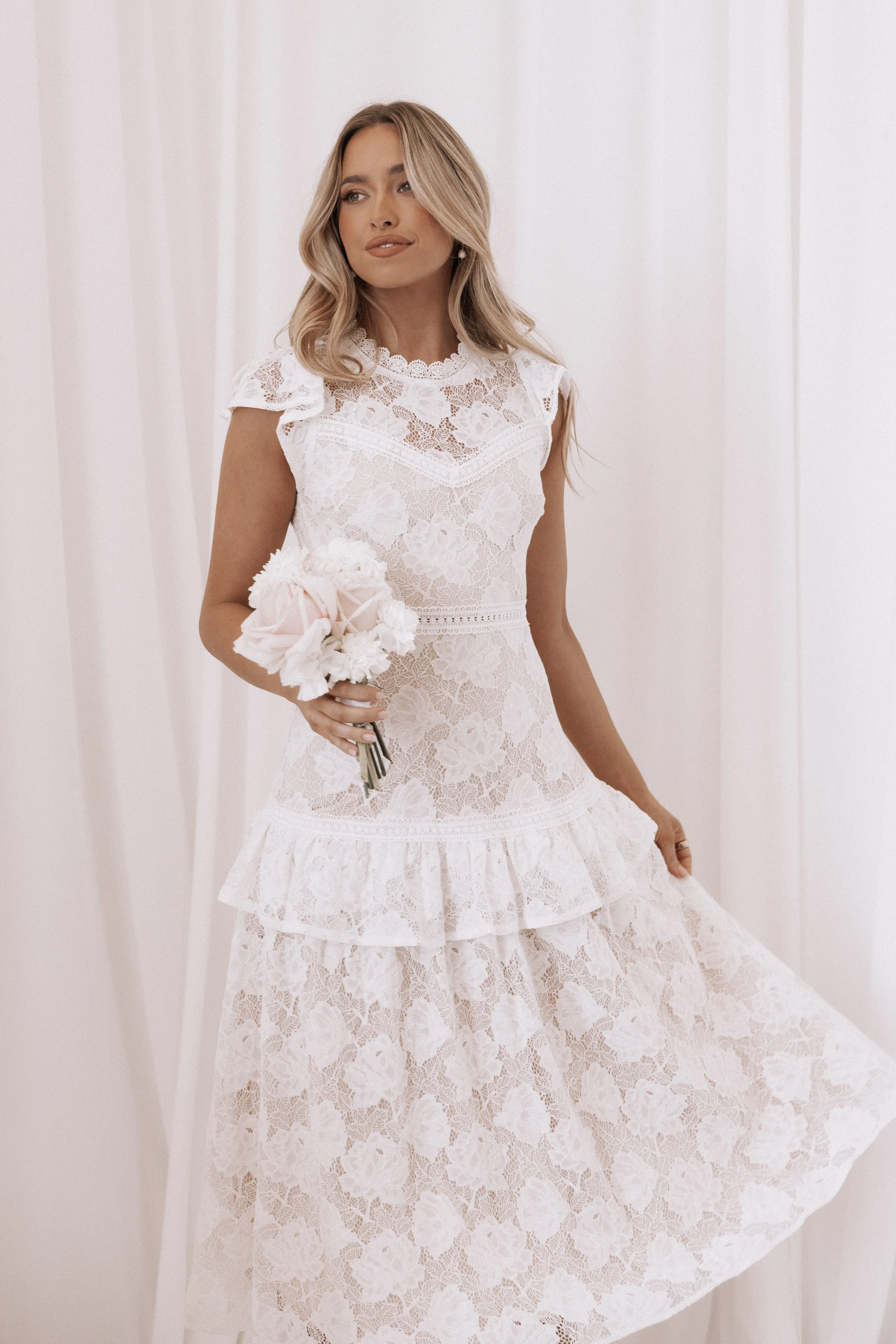 Carol Maxi Dress - White sold by Petal & Pup