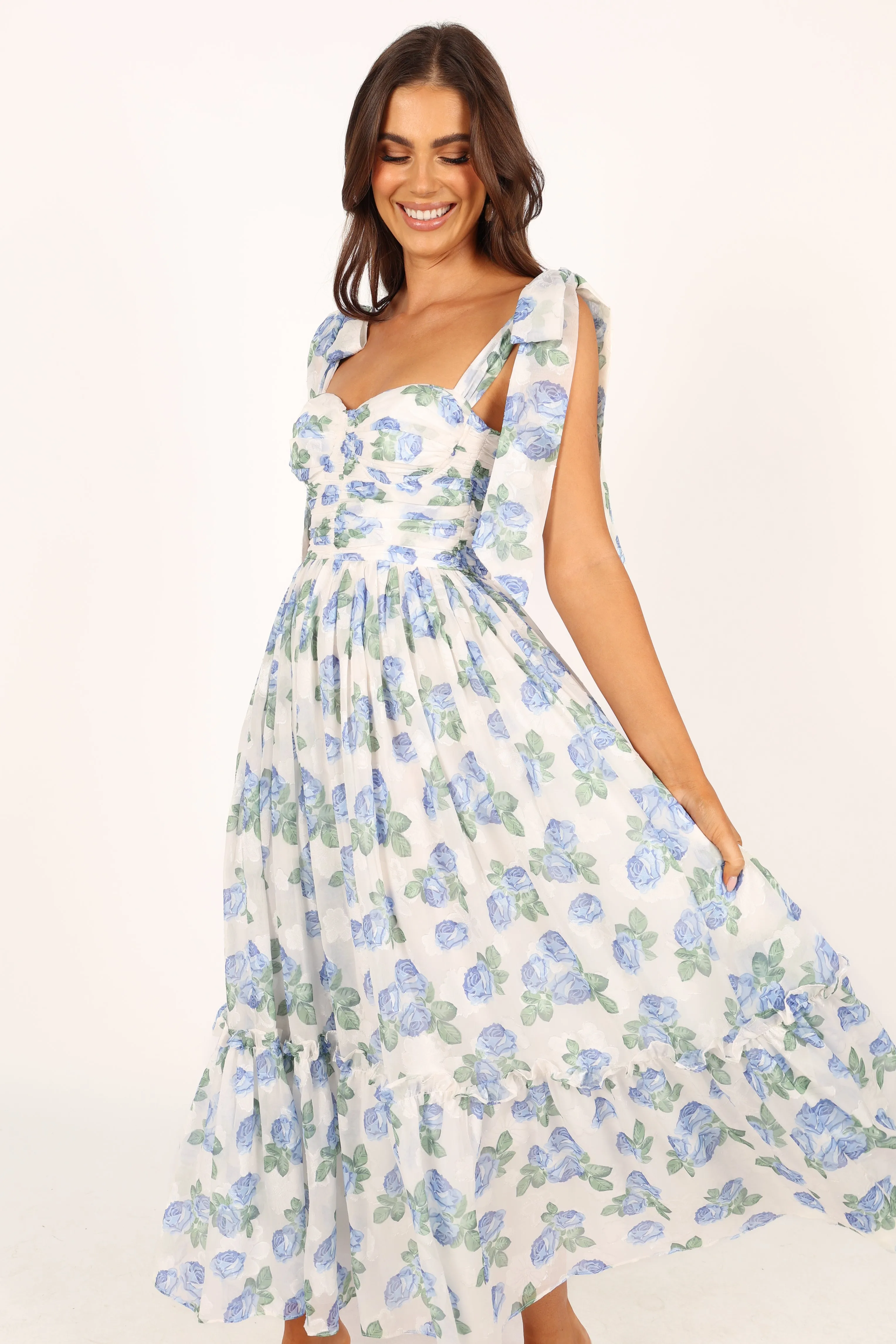 Floret Midi Dress - Blue sold by Petal & Pup