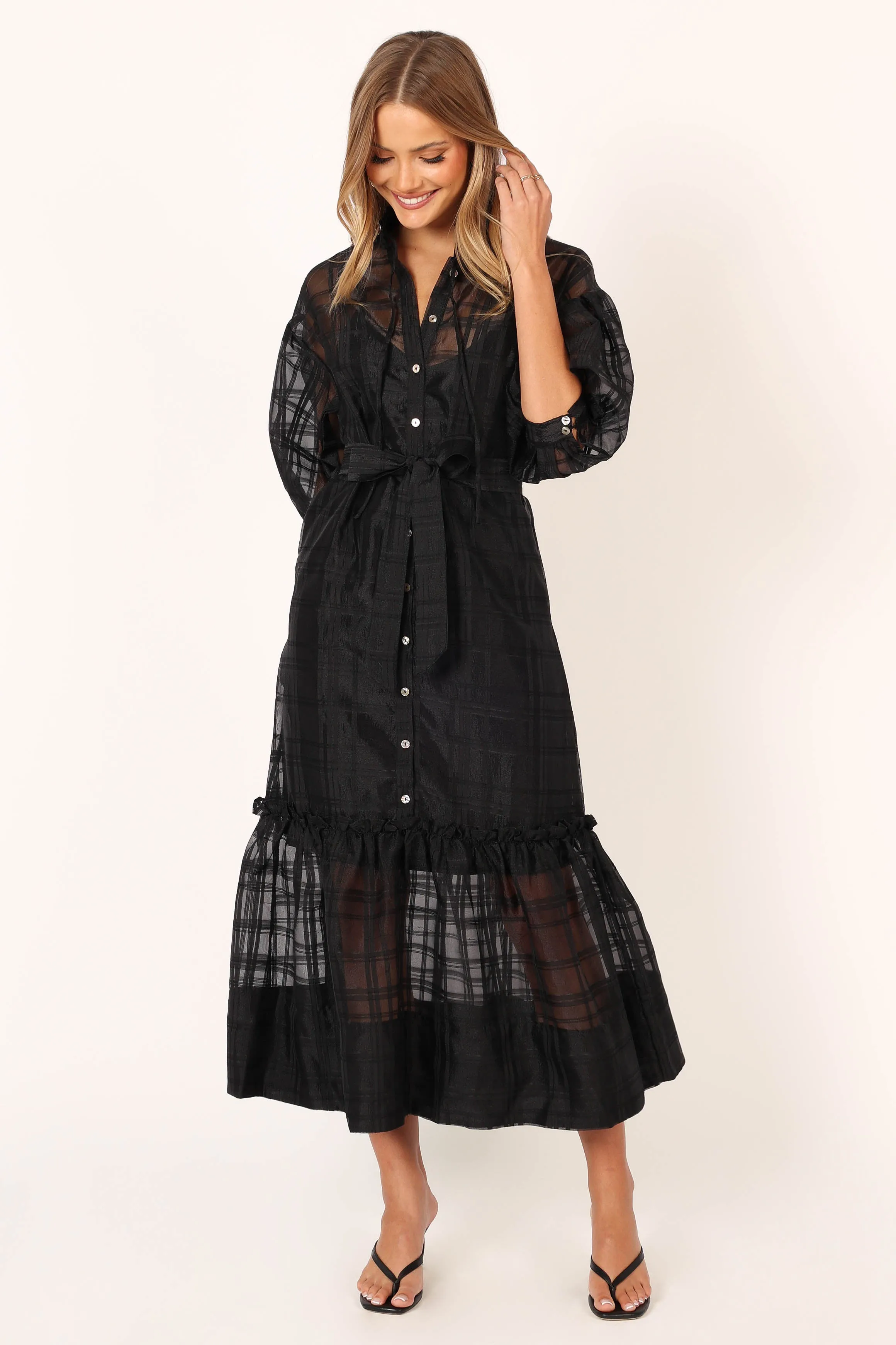 Izzy Long Sleeve Maxi Dress - Black sold by Petal & Pup product image thumbnail 3