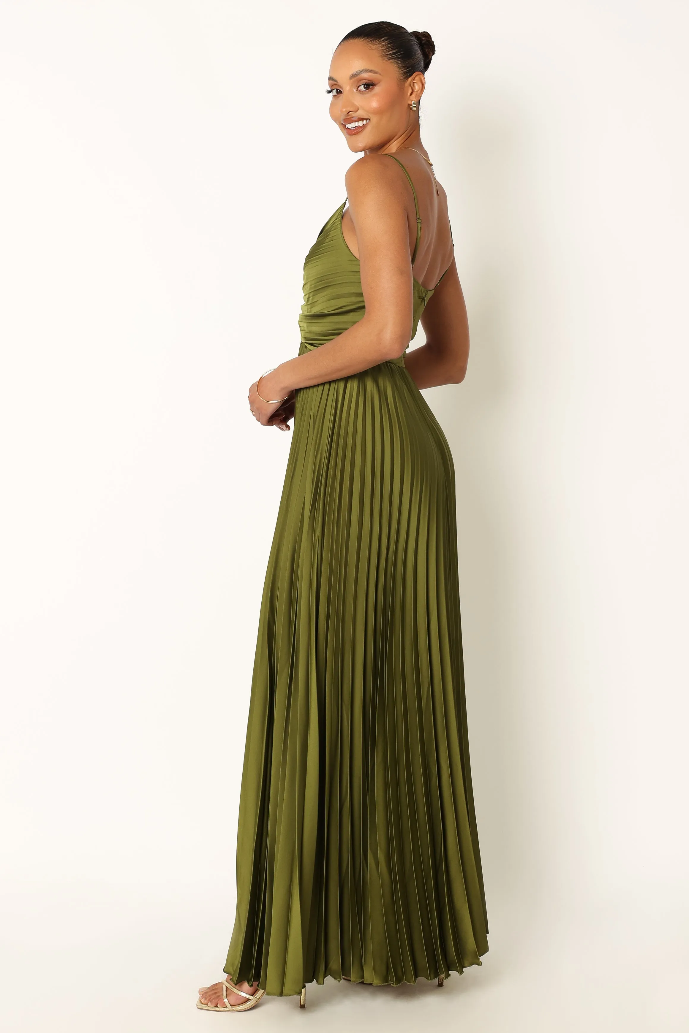 Naira Pleated Maxi Dress - Palm Green sold by Petal & Pup product image thumbnail 5