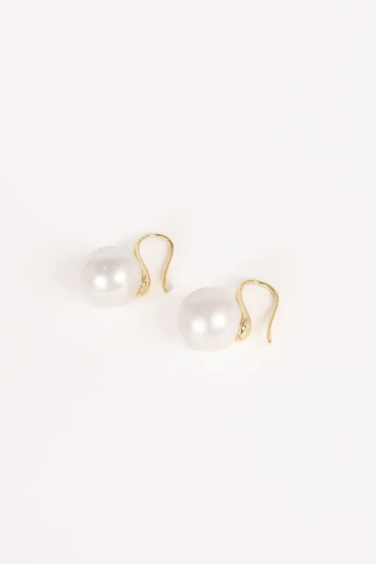 Daniella Pearl Earrings - Gold sold by Petal & Pup