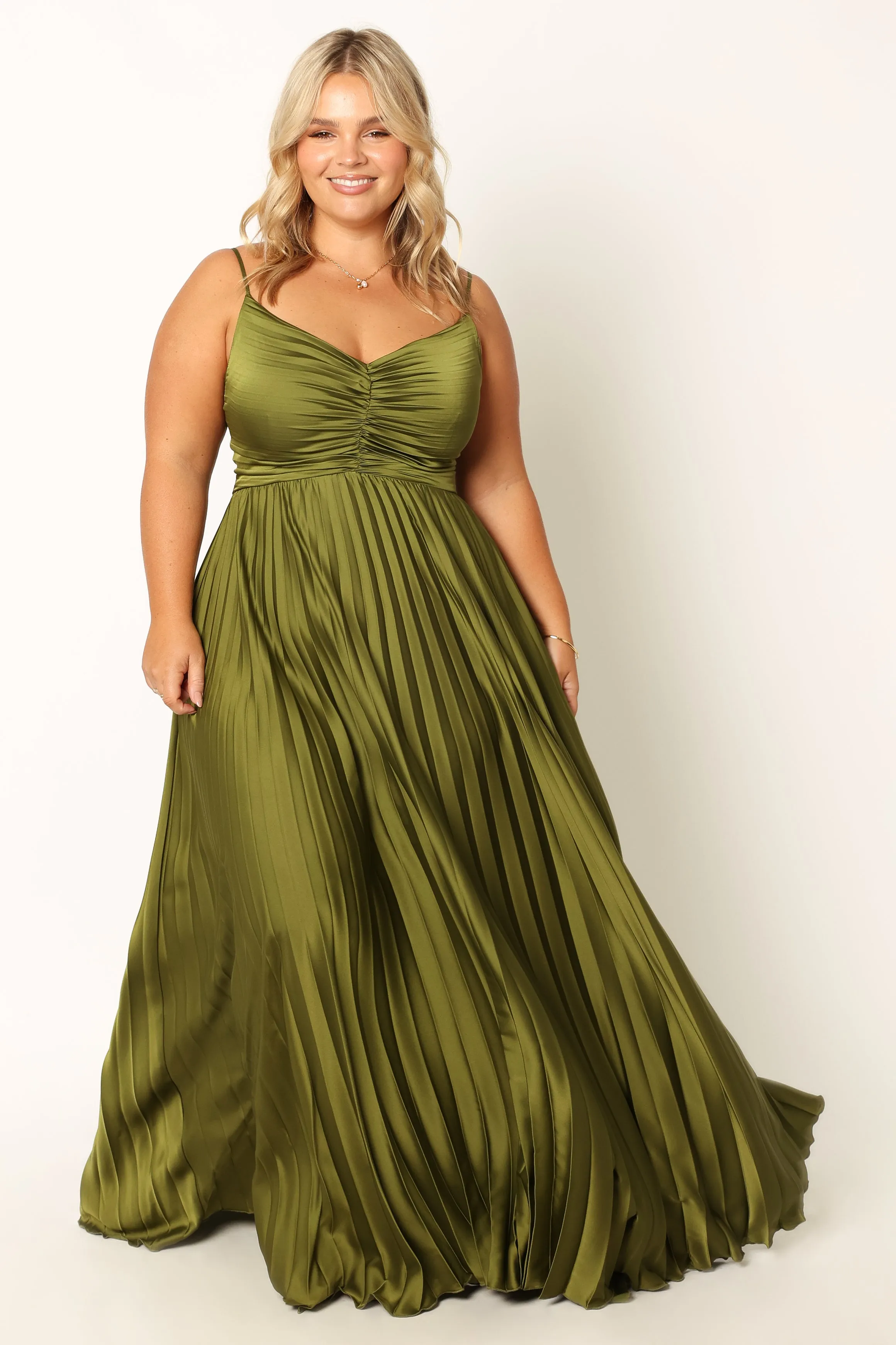 Naira Pleated Maxi Dress - Palm Green sold by Petal & Pup product image thumbnail 3