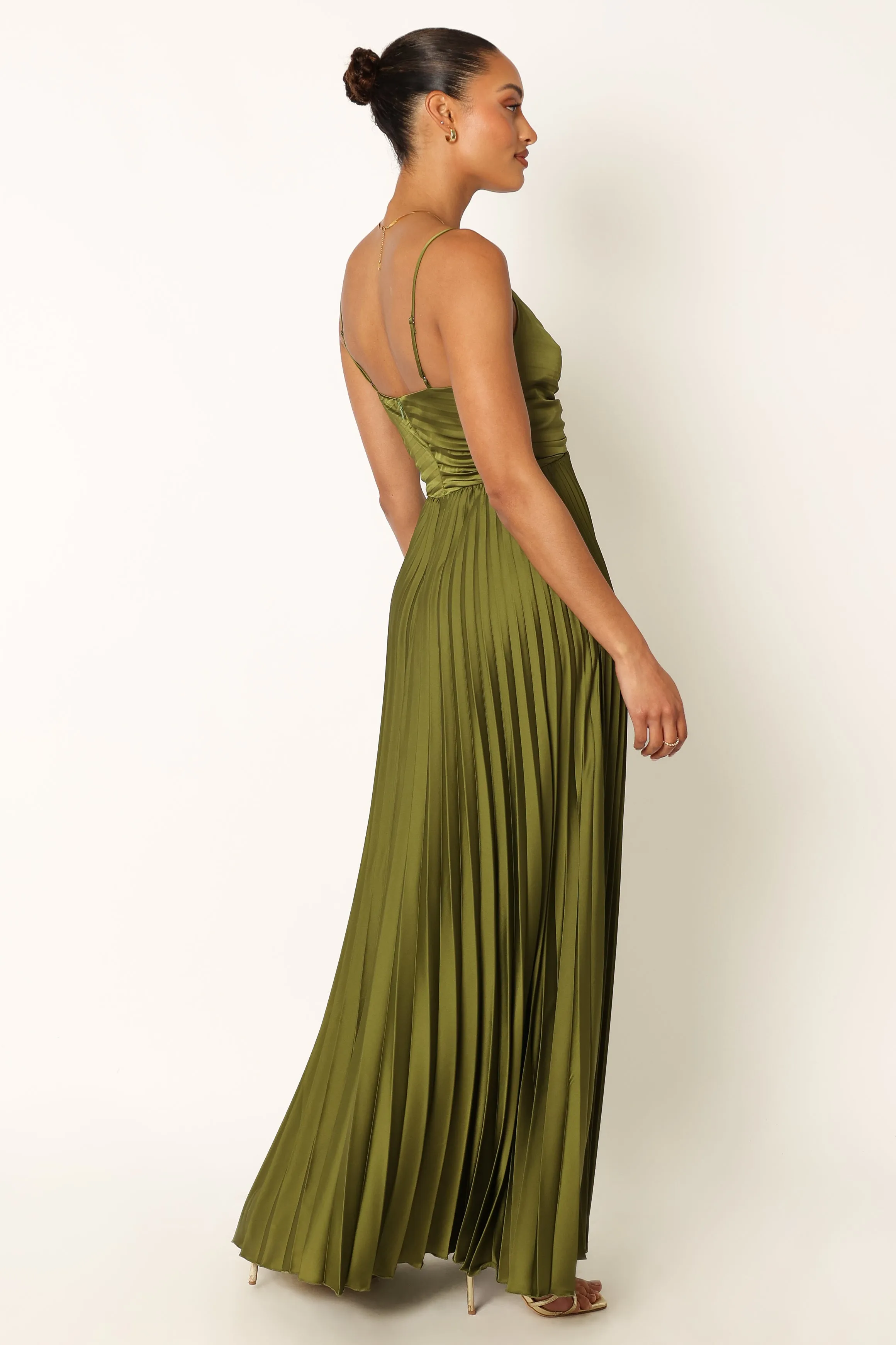 Naira Pleated Maxi Dress - Palm Green sold by Petal & Pup product image thumbnail 4