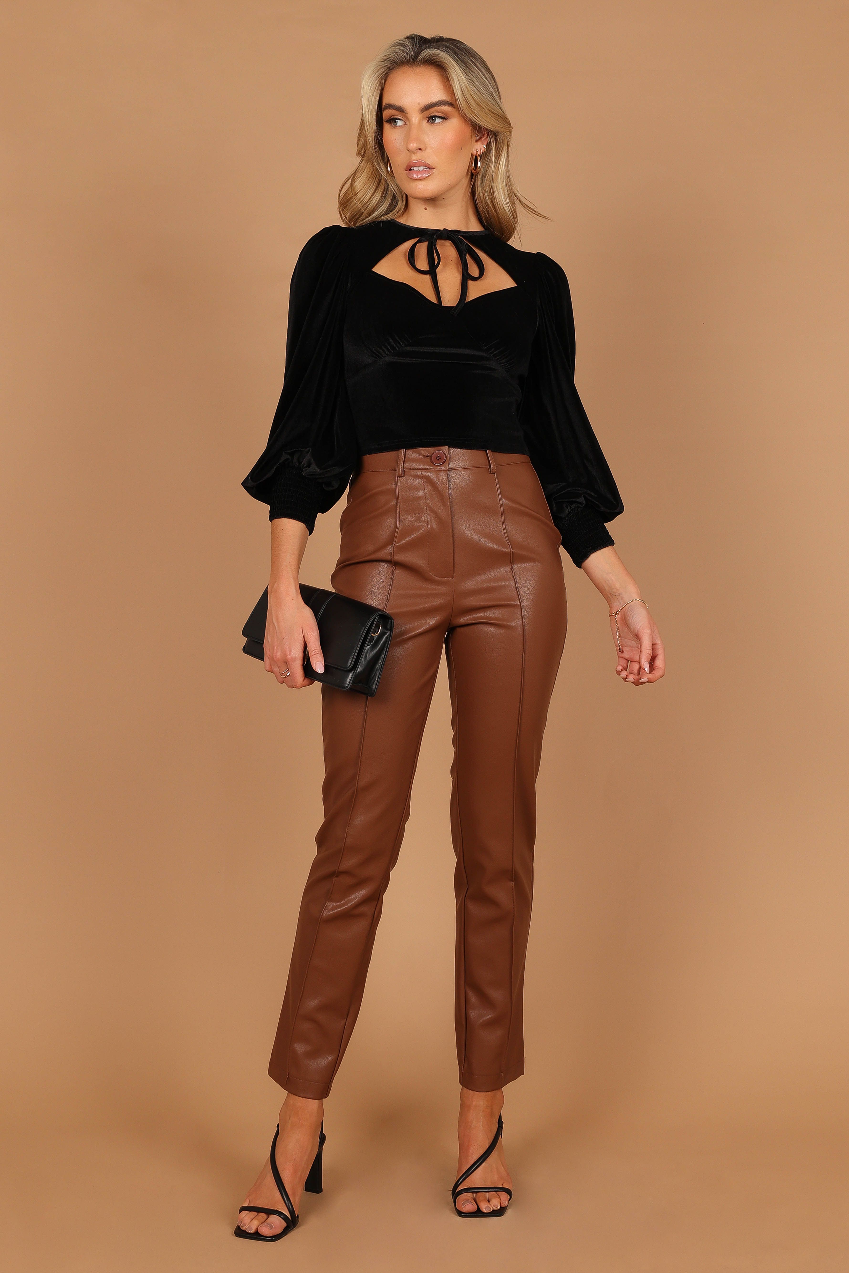 Rylee Velvet Long Sleeve Top - Black sold by Petal & Pup product image thumbnail 4