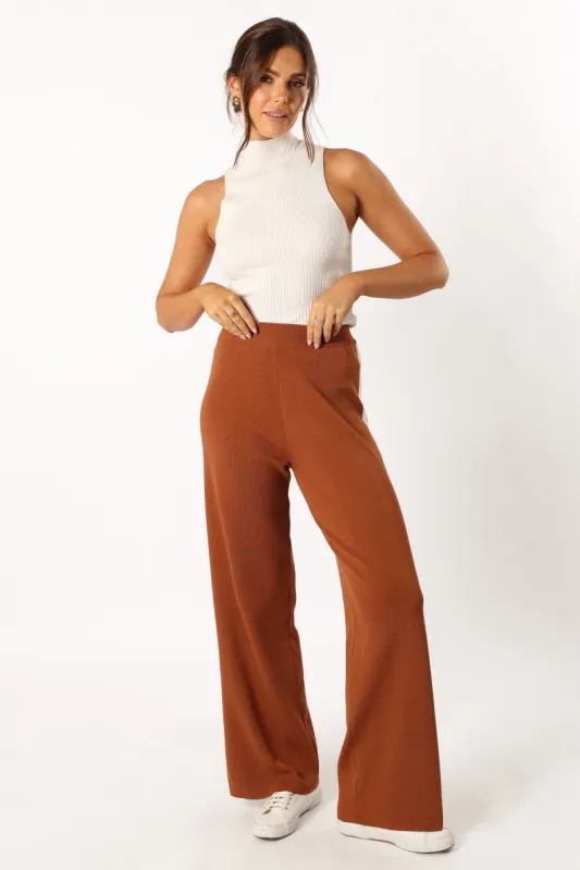Collins Knit Pant - Brown sold by Petal & Pup