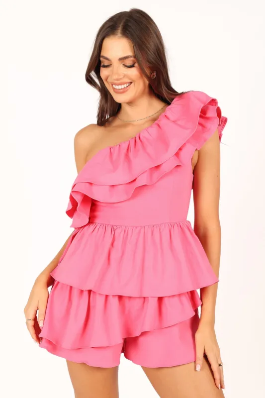 Sammy Frill Romper - Pink sold by Petal & Pup