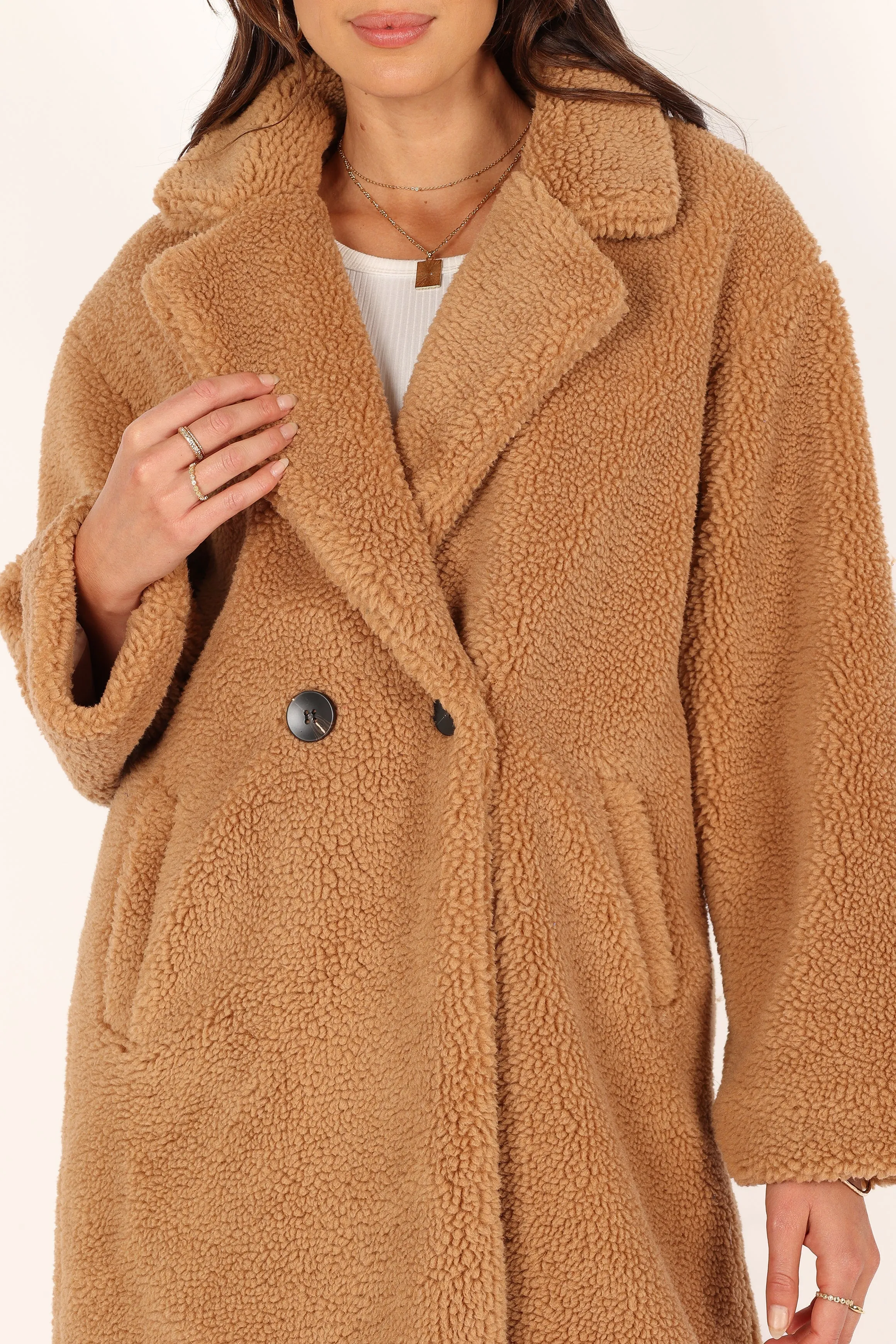 Beatrice Faux Fur Coat - Camel sold by Petal & Pup product image thumbnail 5
