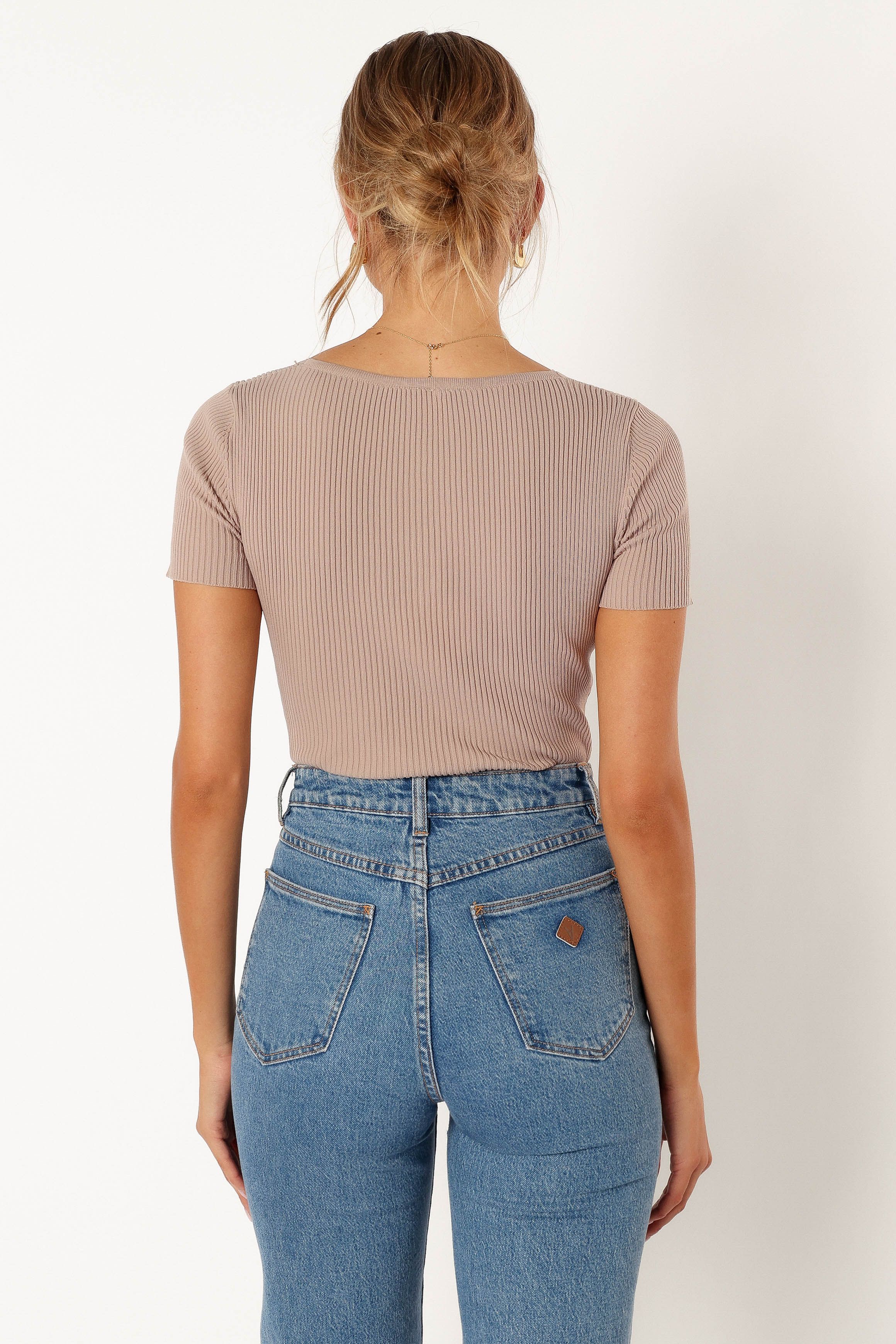 Rosa Knit Short Sleeve Bodysuit - Mocha sold by Petal & Pup product image thumbnail 4