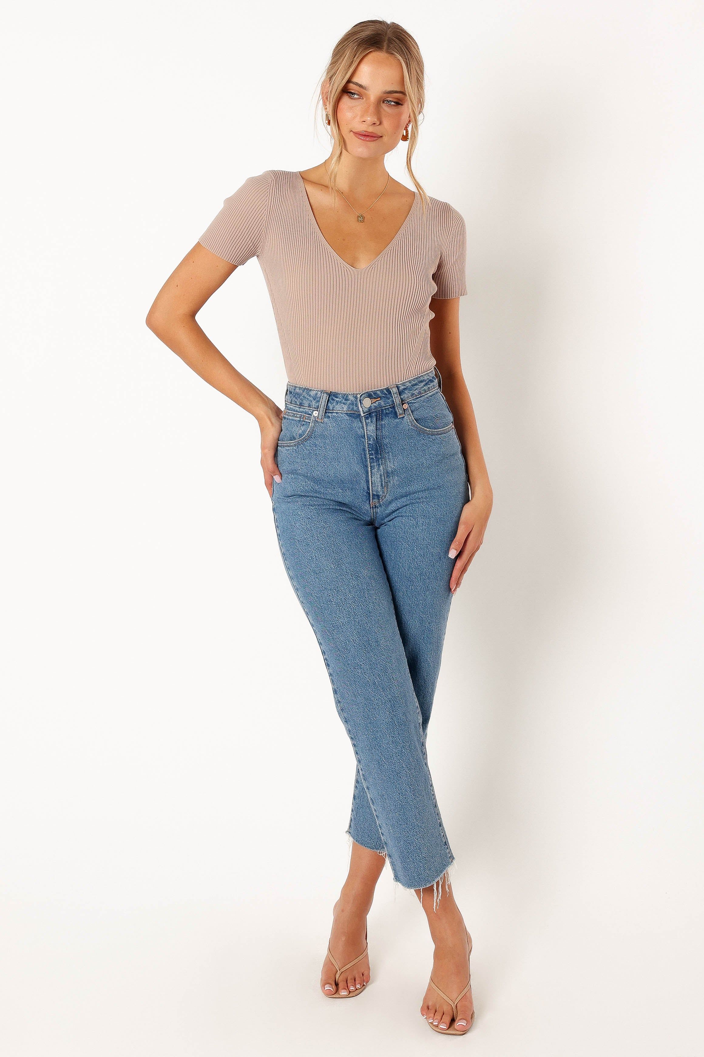 Rosa Knit Short Sleeve Bodysuit - Mocha sold by Petal & Pup product image thumbnail 5