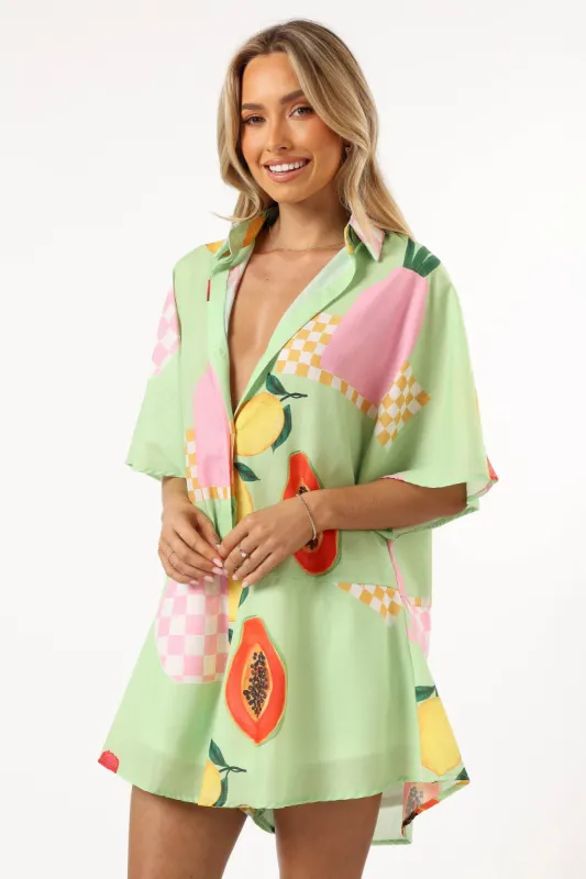 Sebastian Romper - Green Papaya sold by Petal & Pup