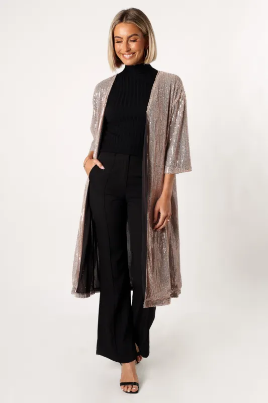 Jayleen Sequin Duster - Gold sold by Petal & Pup