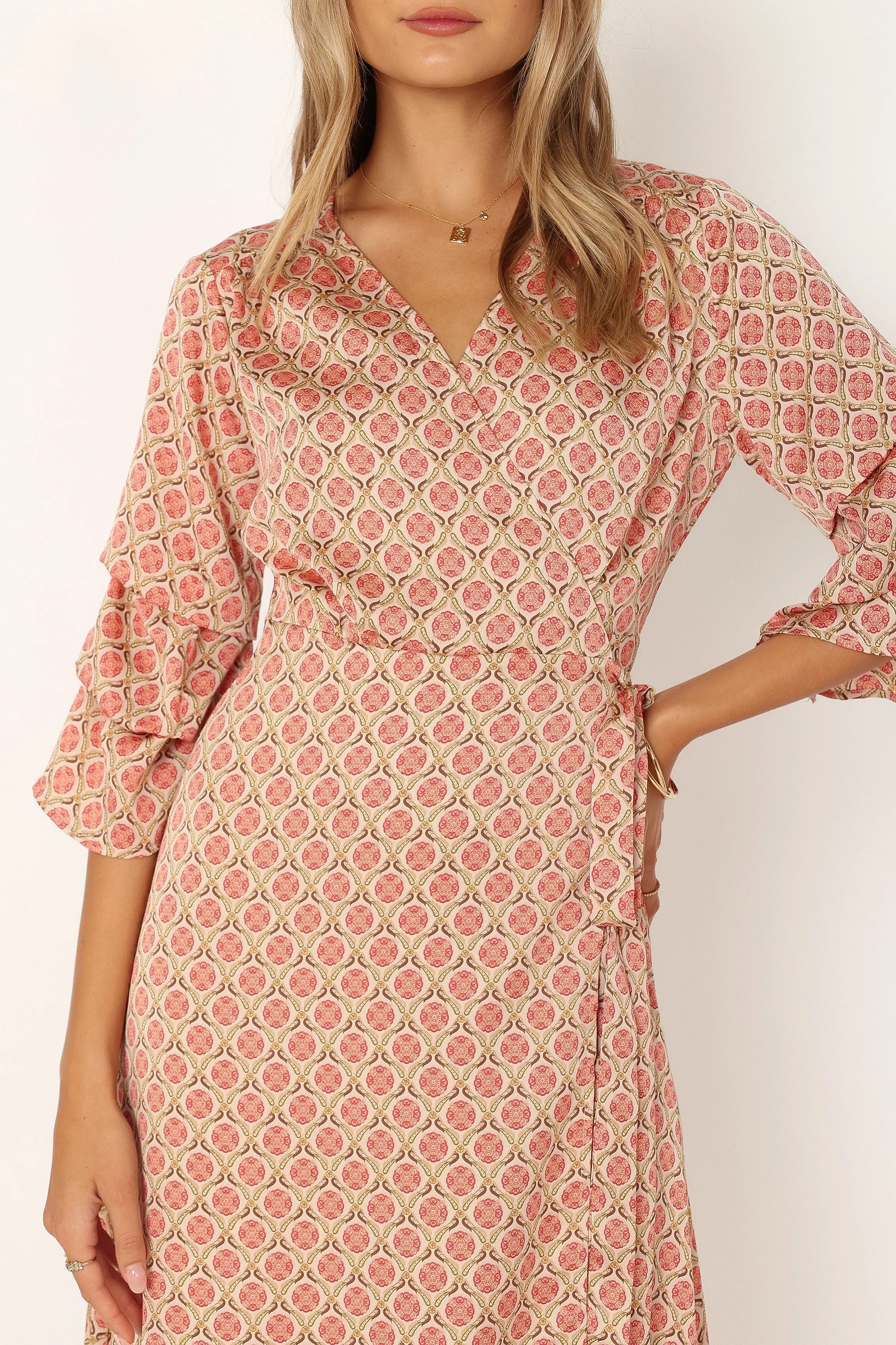 Margot Wrap Maxi Dress - Orange Print sold by Petal & Pup product image thumbnail 5