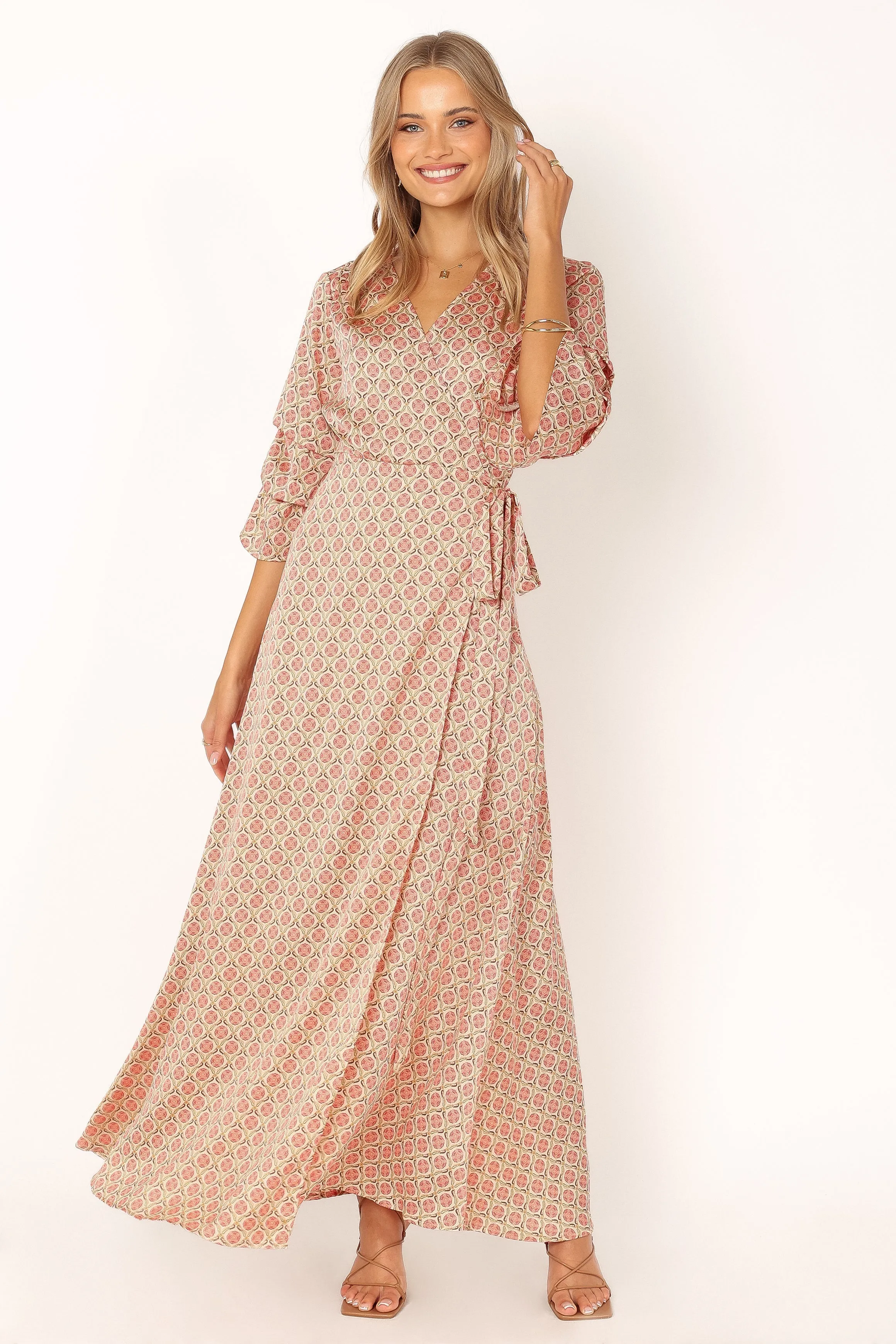 Margot Wrap Maxi Dress - Orange Print sold by Petal & Pup product image thumbnail 4
