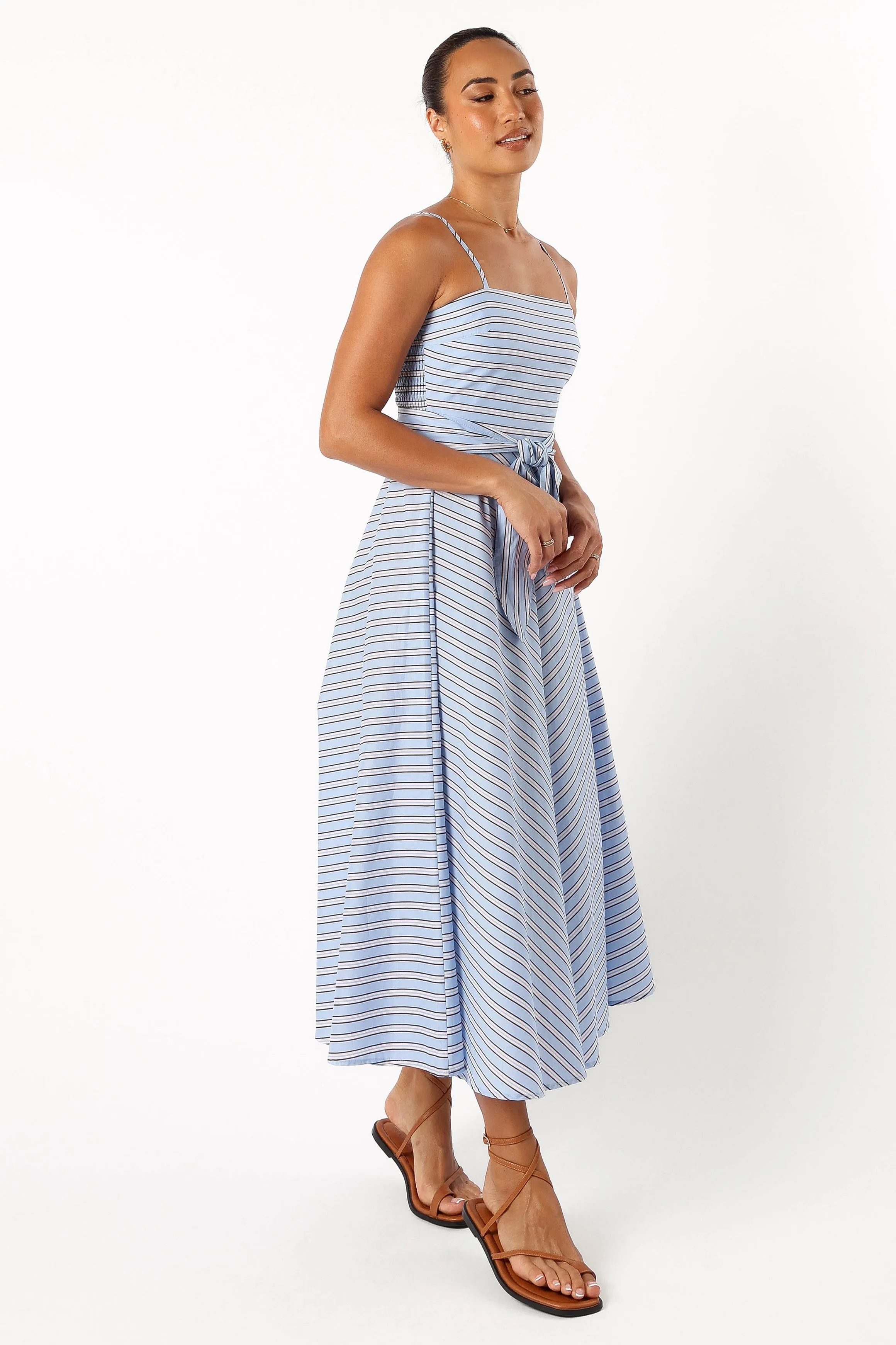 Jett Midi Dress - Blue Stripe sold by Petal & Pup product image thumbnail 5