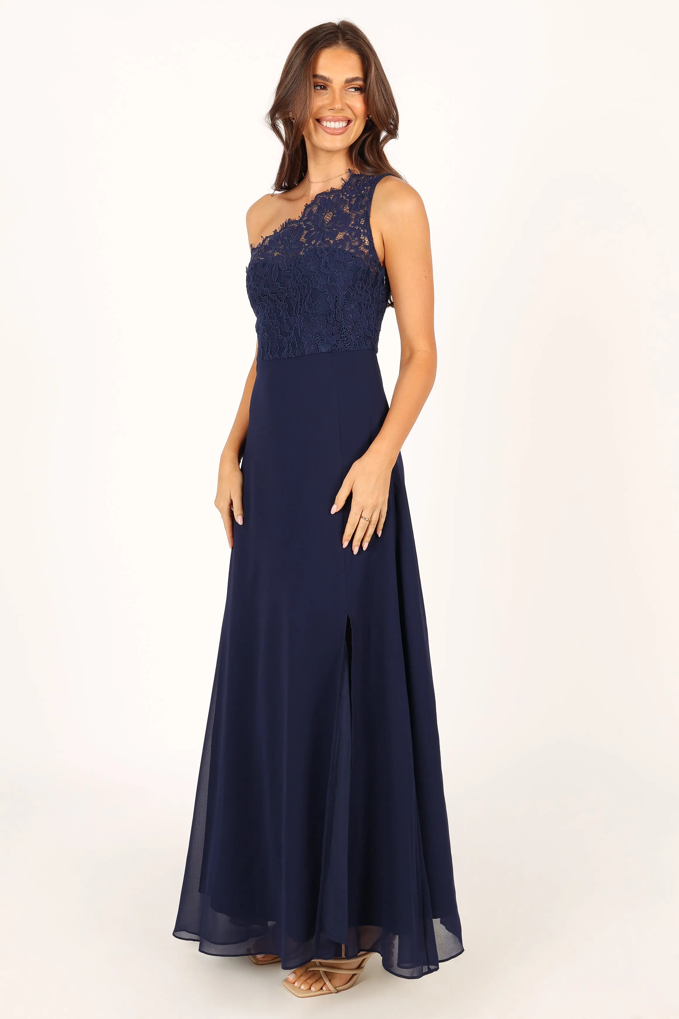 Diana One Shoulder Maxi Dress - Navy sold by Petal & Pup product image thumbnail 4
