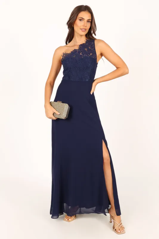 Diana One Shoulder Maxi Dress - Navy sold by Petal & Pup
