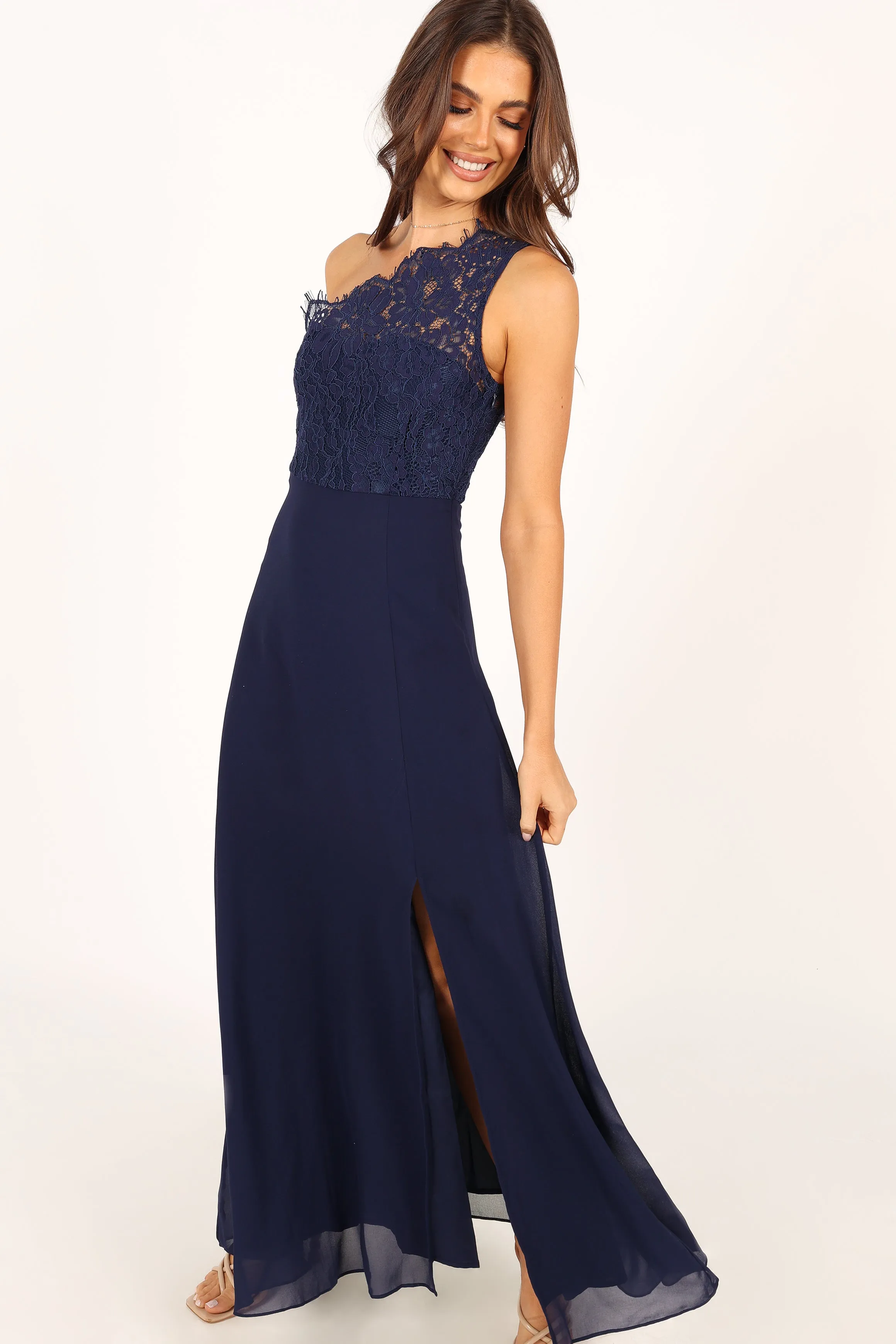 Diana One Shoulder Maxi Dress - Navy sold by Petal & Pup product image thumbnail 2