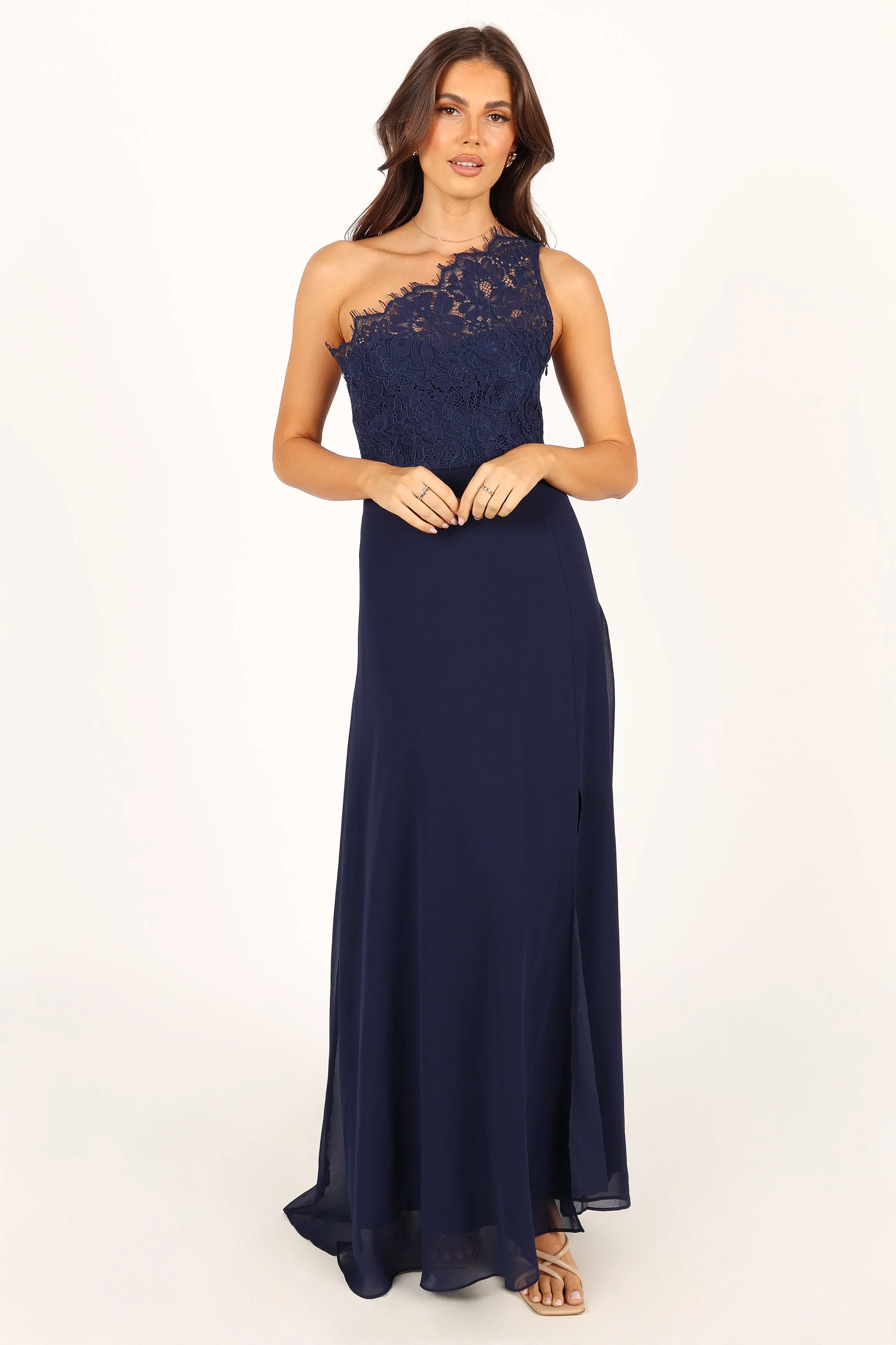 Diana One Shoulder Maxi Dress - Navy sold by Petal & Pup product image thumbnail 3