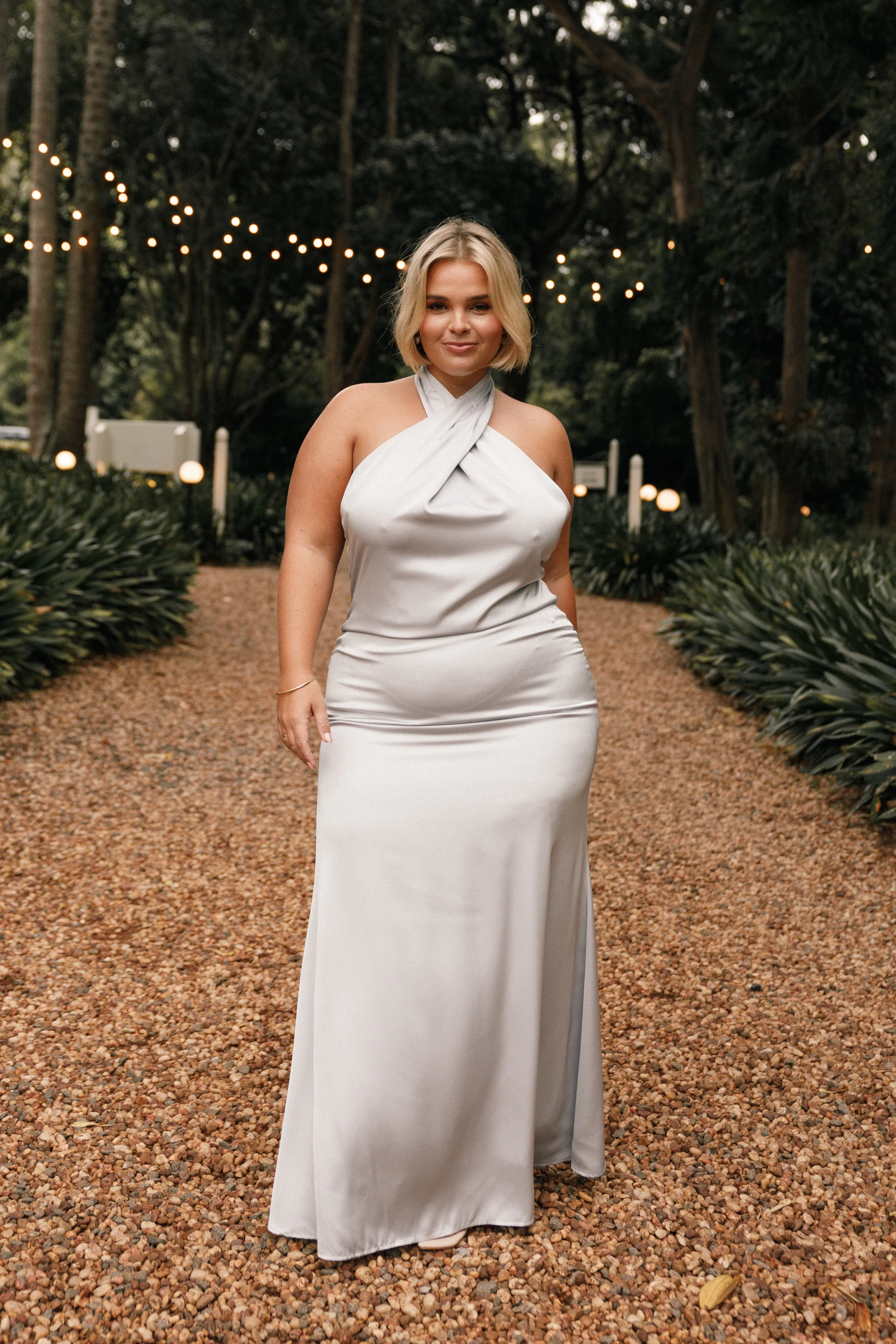 Mila Halterneck Maxi Dress - Steel sold by Petal & Pup product image thumbnail 3