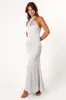Mila Halterneck Maxi Dress - Steel sold by Petal & Pup