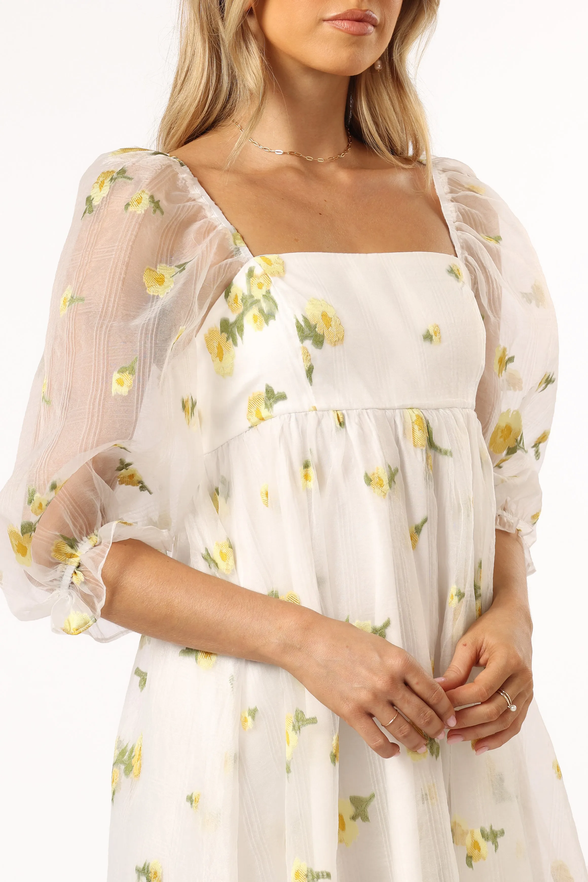 Kordyn Maxi Dress - White Yellow Floral sold by Petal & Pup product image thumbnail 4