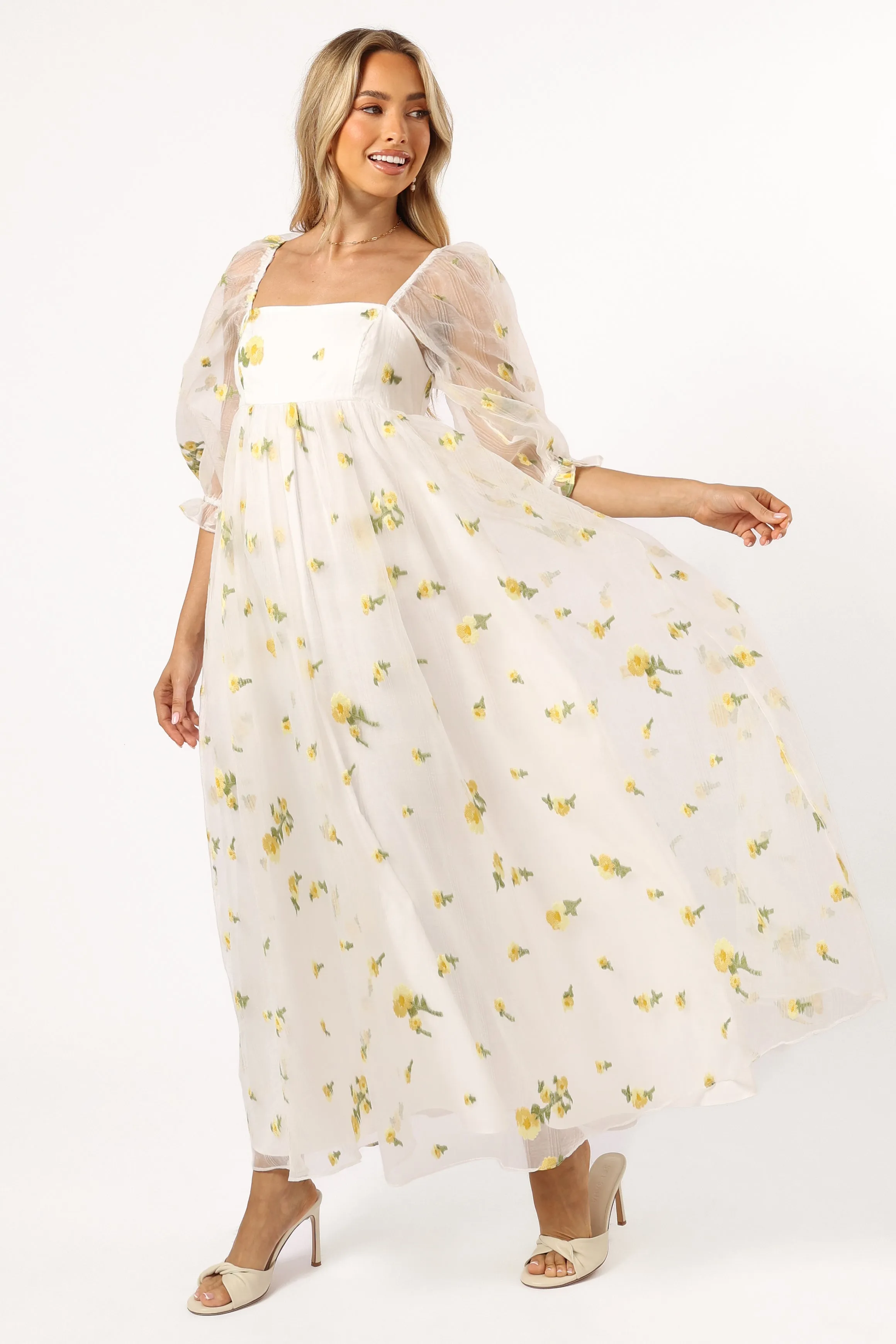 Kordyn Maxi Dress - White Yellow Floral sold by Petal & Pup product image thumbnail 5