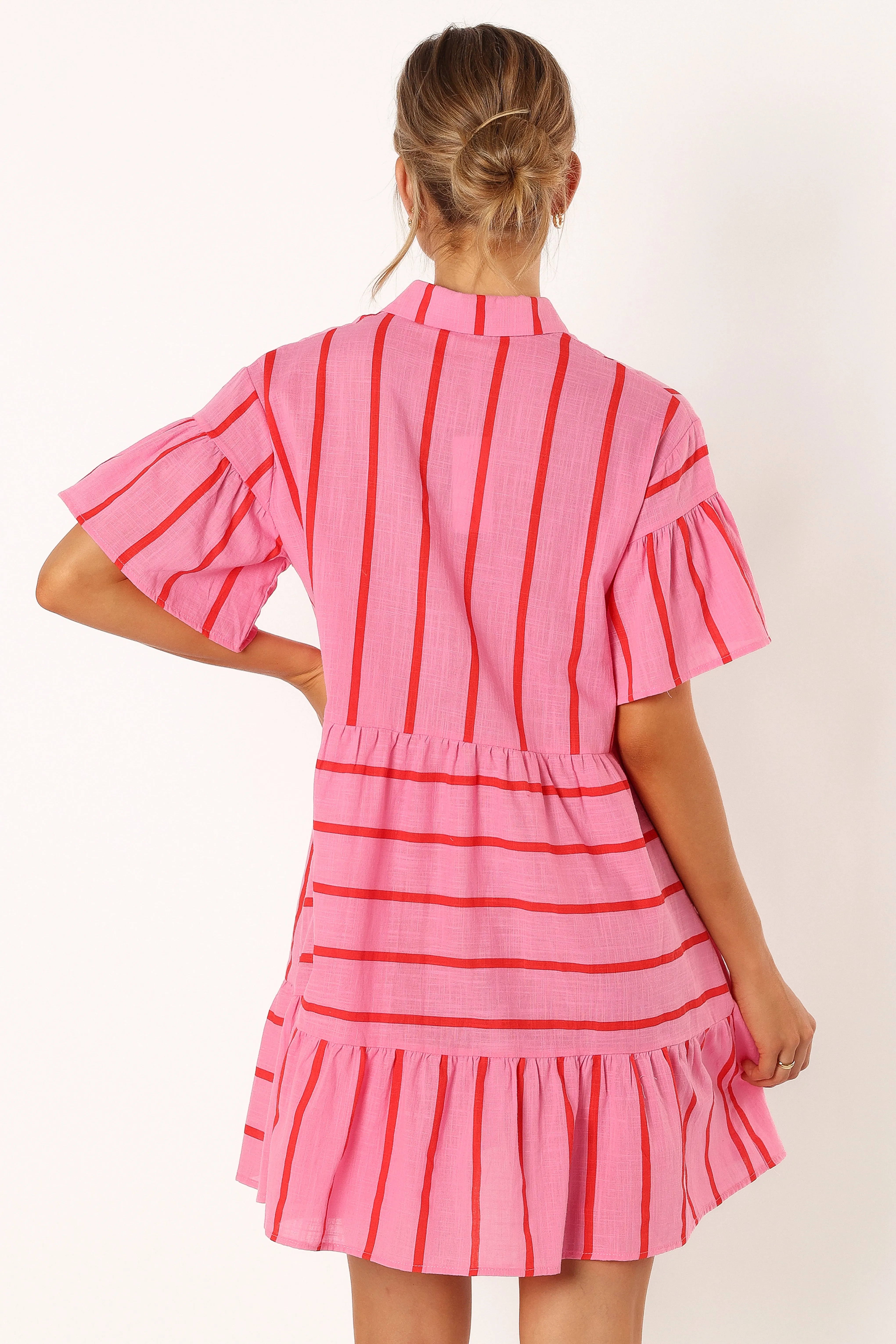 Peachy Mini Linen Dress - Pink Red sold by Petal & Pup product image thumbnail 3