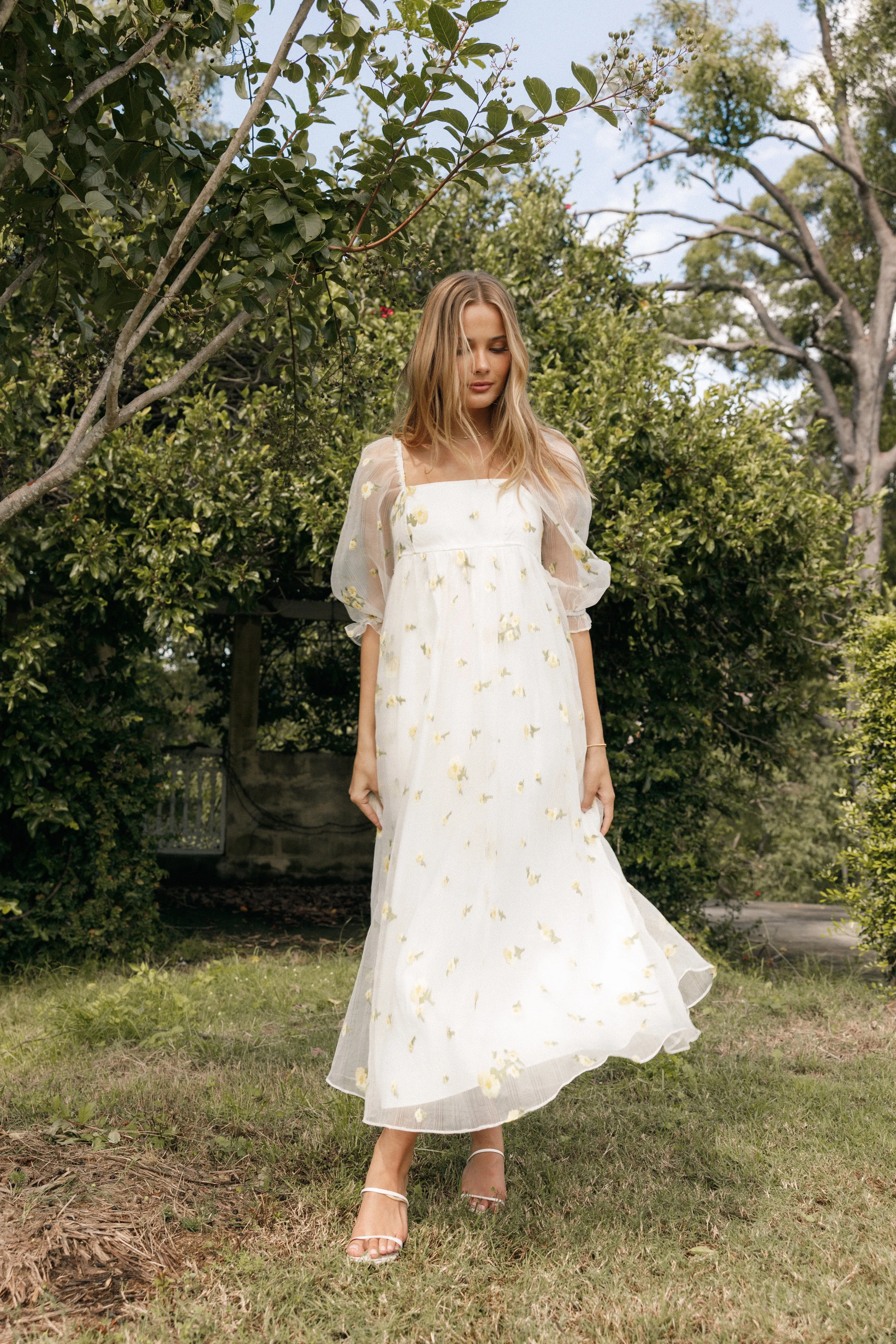 Kordyn Maxi Dress - White Yellow Floral sold by Petal & Pup product image thumbnail 2