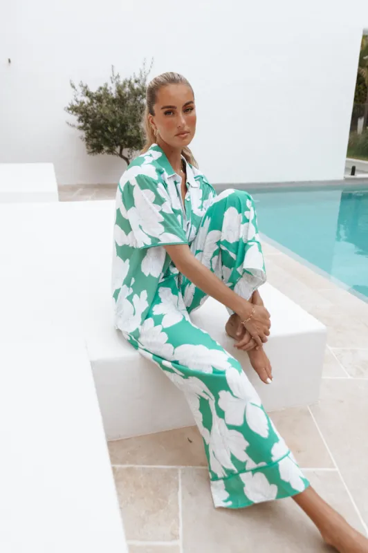 Bentley Wide Leg Pant - Green Floral sold by Petal & Pup