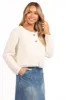 Decket Button Front Cardigan - White sold by Petal & Pup