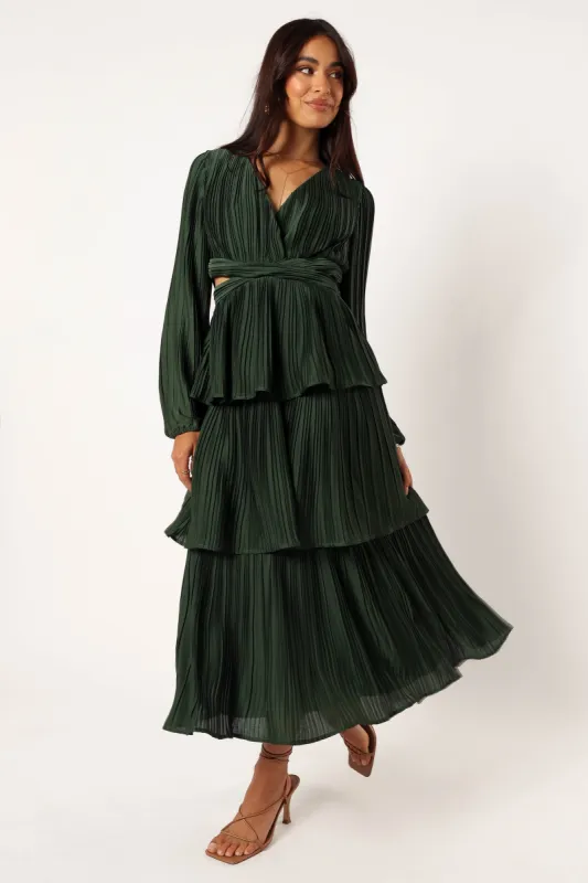 Pippa Long Sleeve Midi Dress - Emerald sold by Petal & Pup