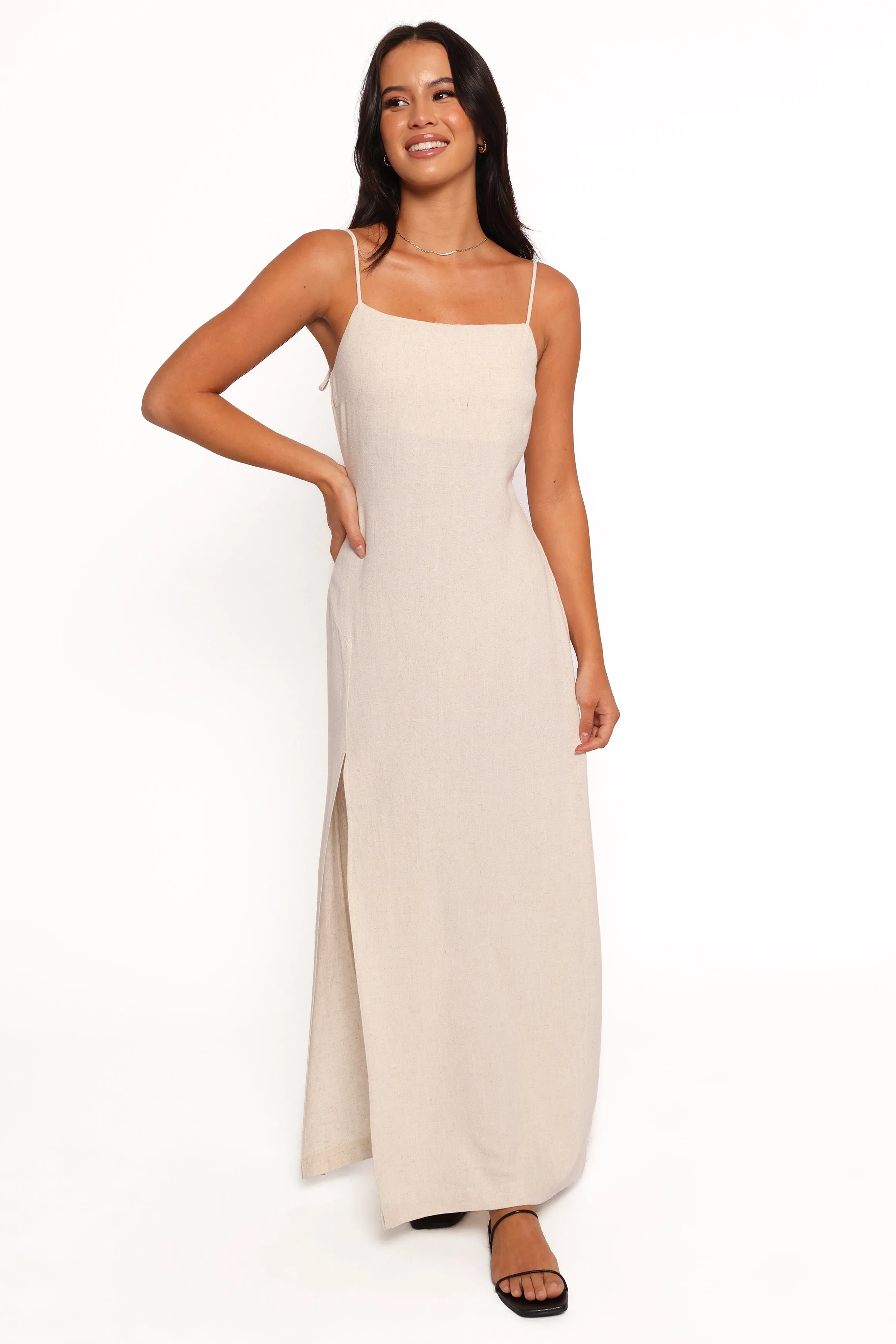 Sawyer Midi Slip Dress - Oatmeal sold by Petal & Pup