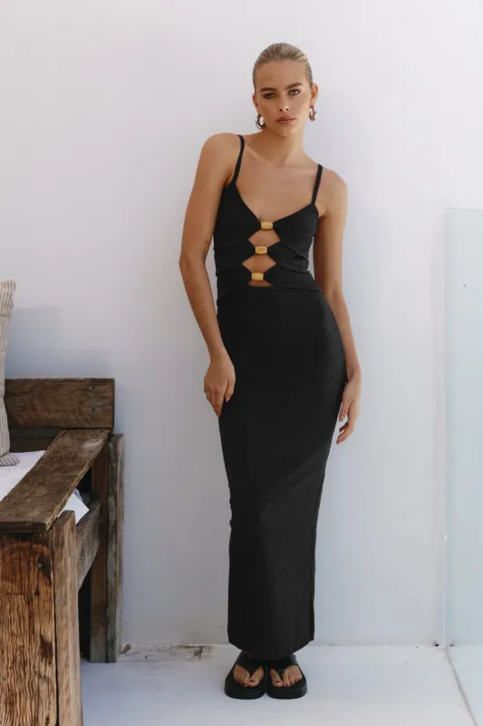 Normani Midi Dress - Black sold by Petal & Pup