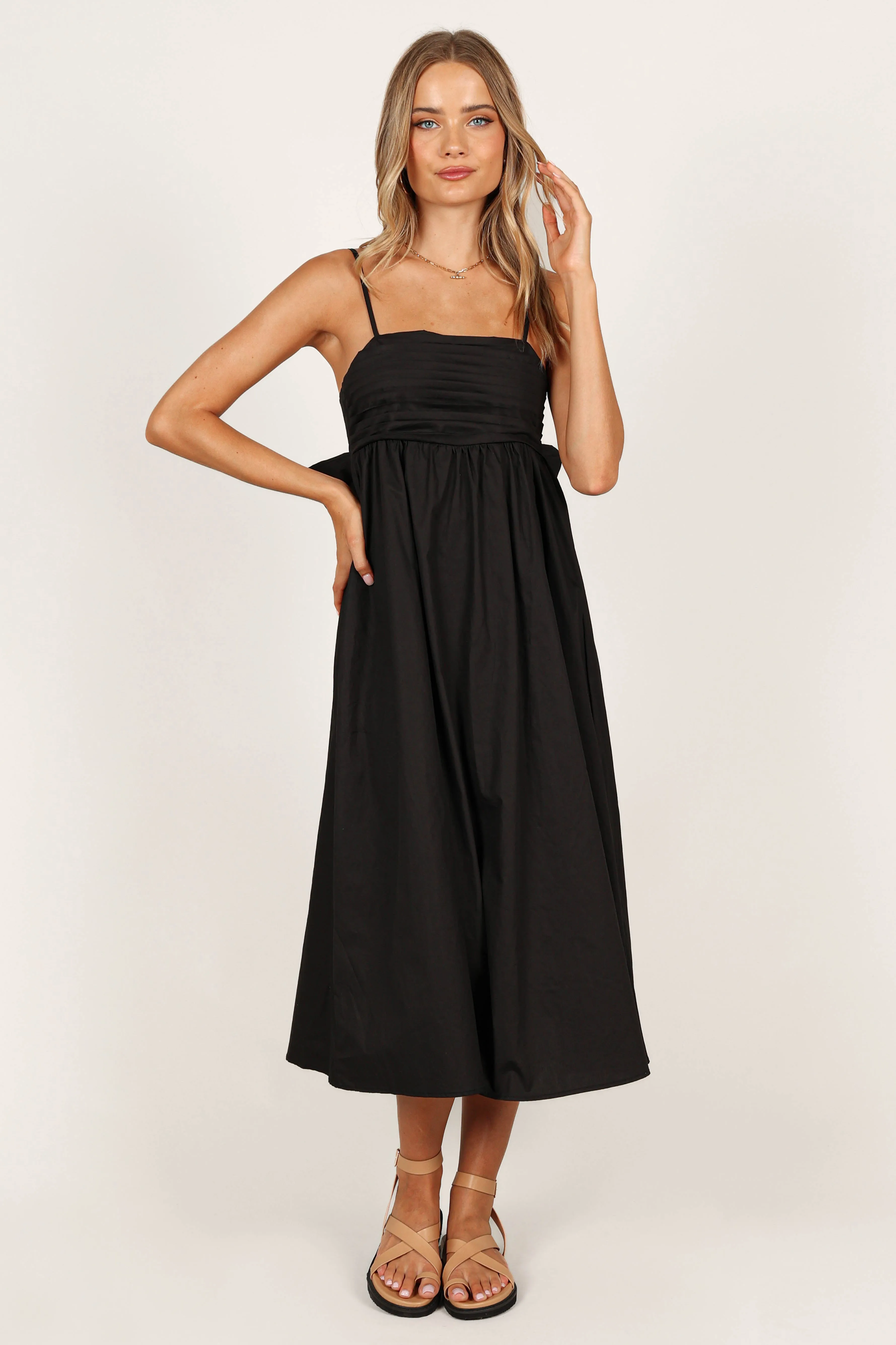 Alice Bow Back Midi Dress - Black sold by Petal & Pup product image thumbnail 5
