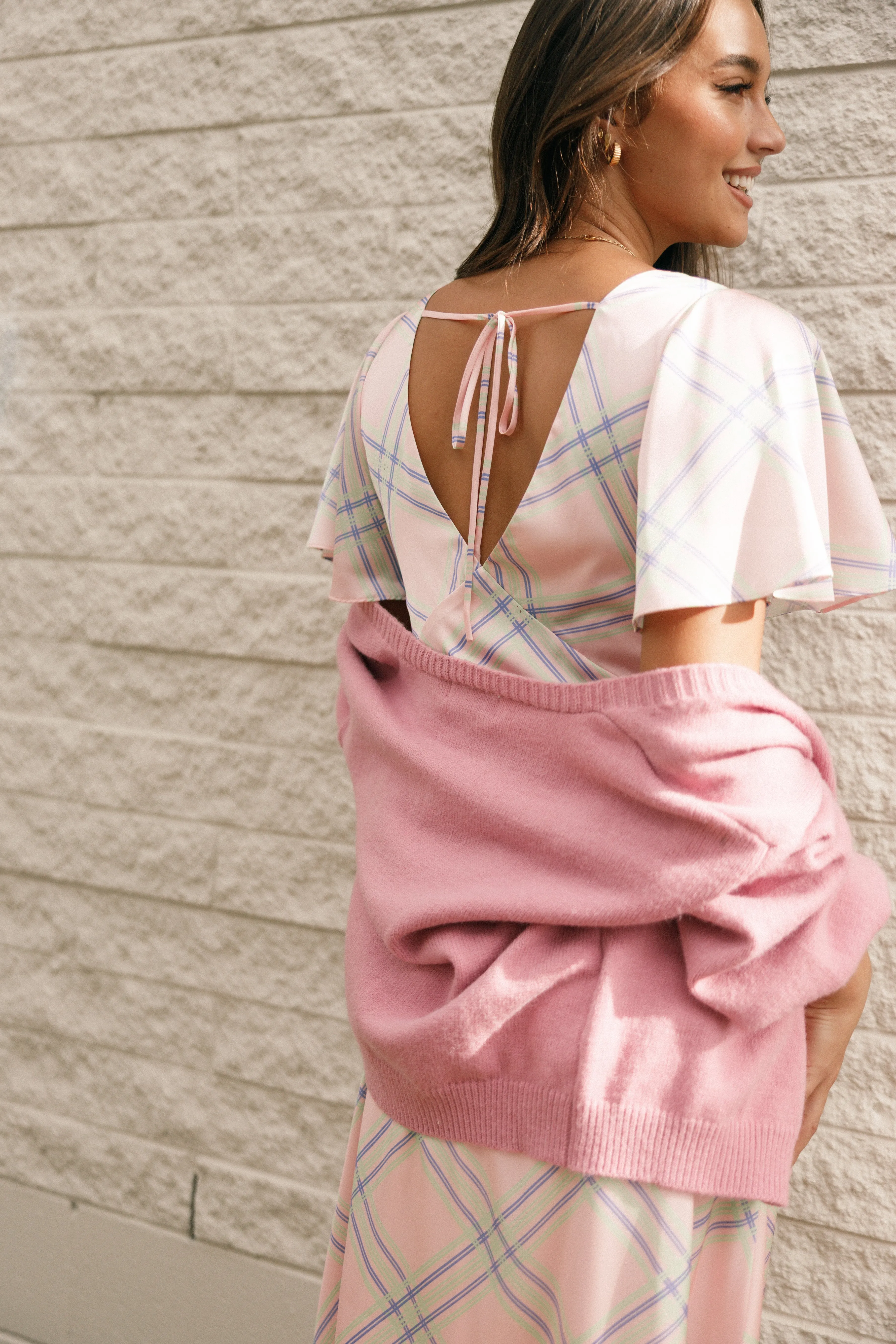 Jess Midi Dress - Pink Check sold by Petal & Pup product image thumbnail 2