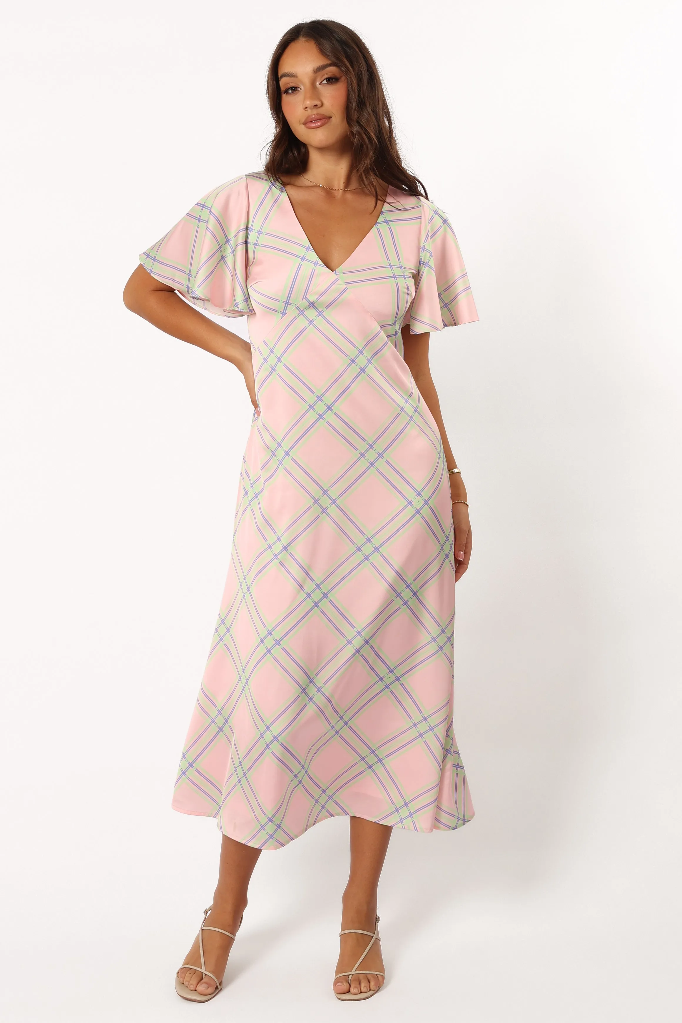 Jess Midi Dress - Pink Check sold by Petal & Pup product image thumbnail 3