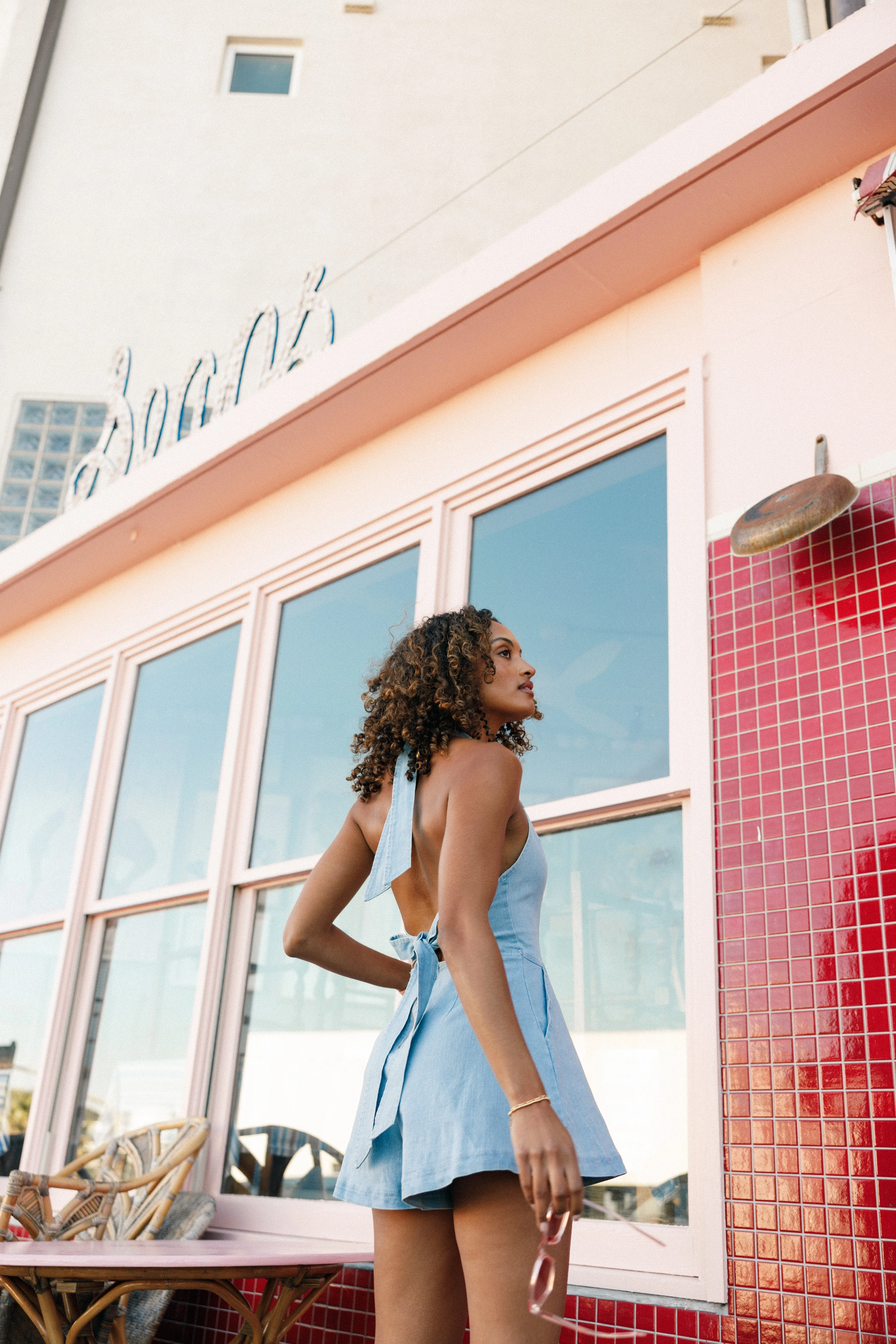 Beverley Halterneck Romper - Light Denim sold by Petal & Pup product image thumbnail 2