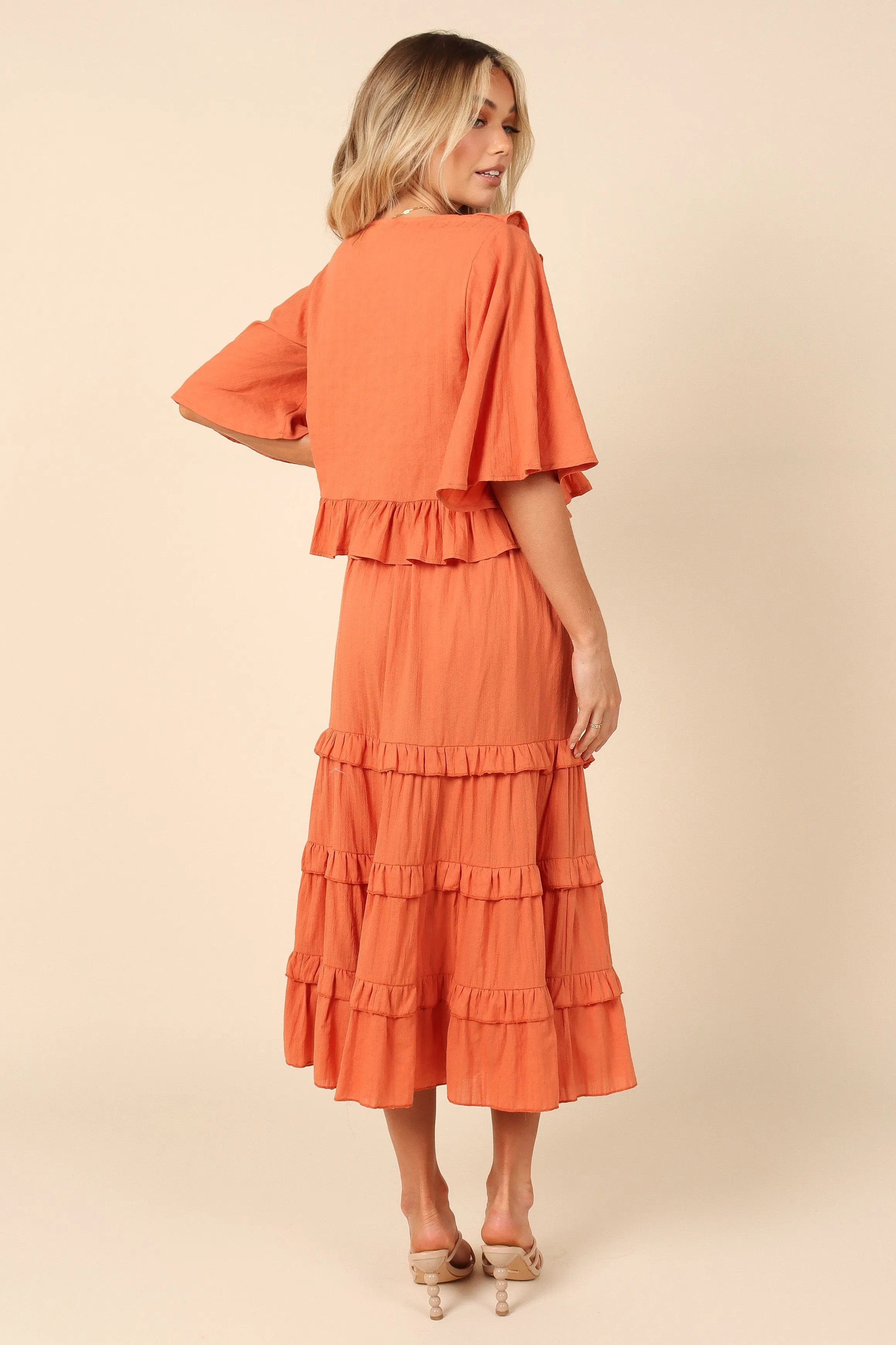 Sheridan Cropped Ruffle Top - Rust sold by Petal & Pup product image thumbnail 2