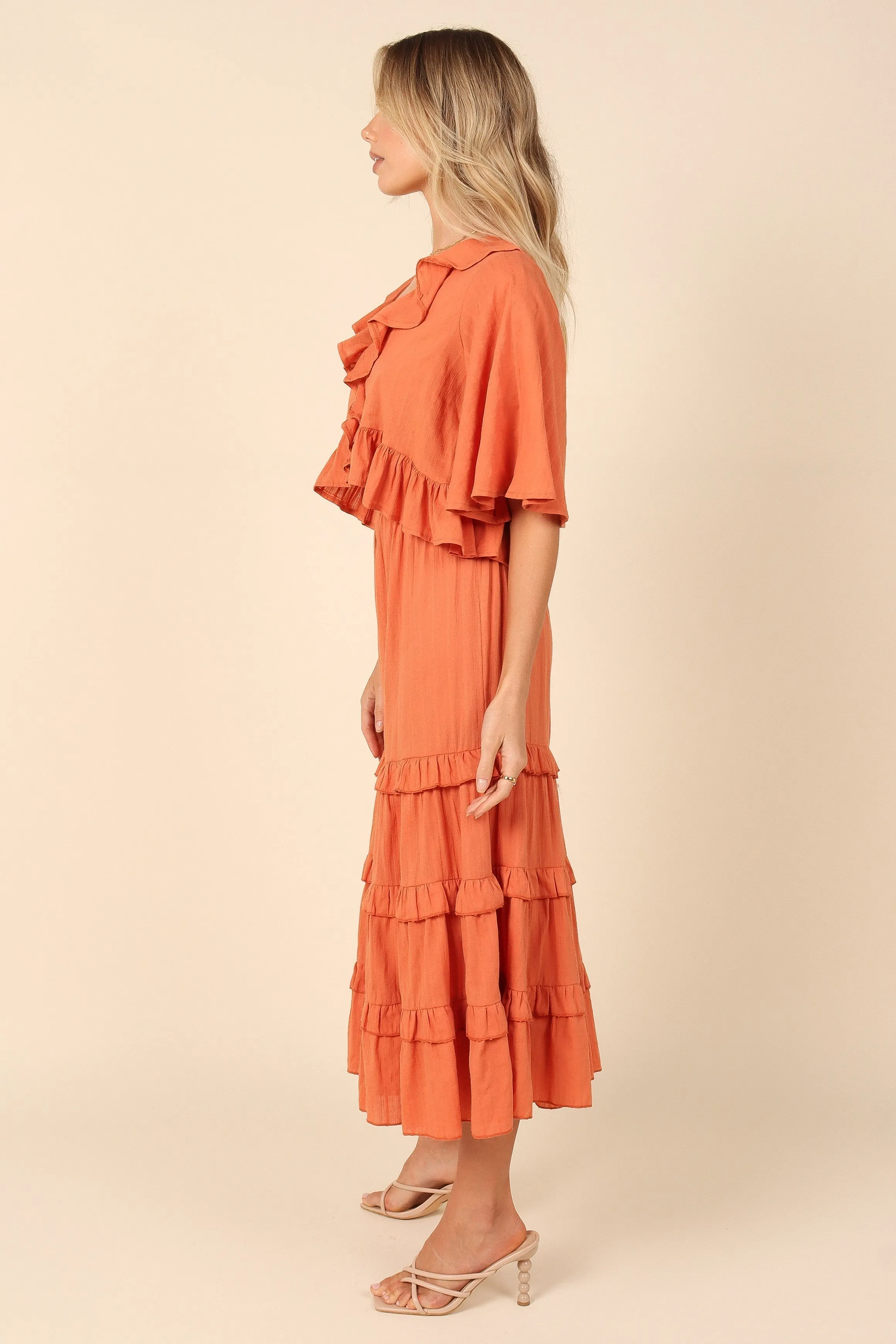 Sheridan Cropped Ruffle Top - Rust sold by Petal & Pup product image thumbnail 5